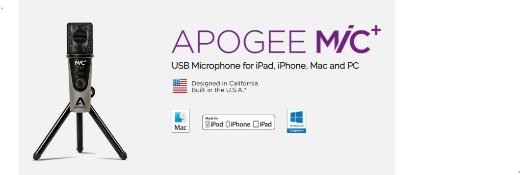 Apogee MiC PLUS Portable USB Microphone for iPad, iPhone, Mac and Windows