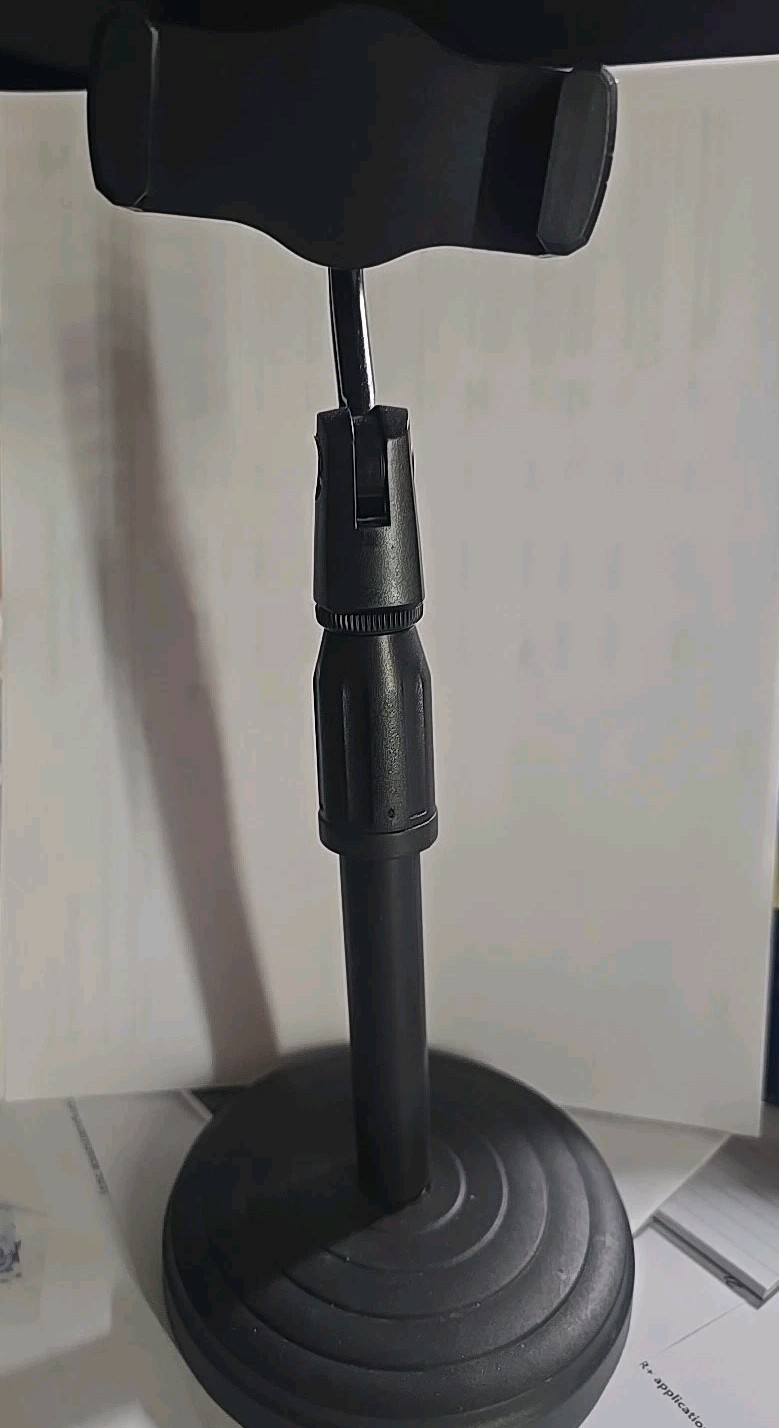 Broadcasting and Recording Microphone Cell Phone Holder 11” – 15” Tall Black