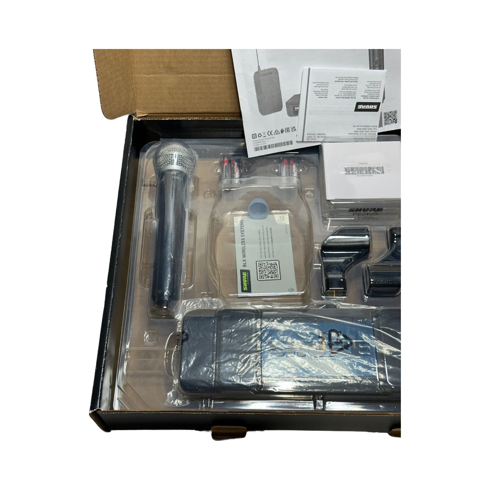 Shure BLX288/PG58 Dual Channel Wireless Handheld Microphone System J11 Band OEM