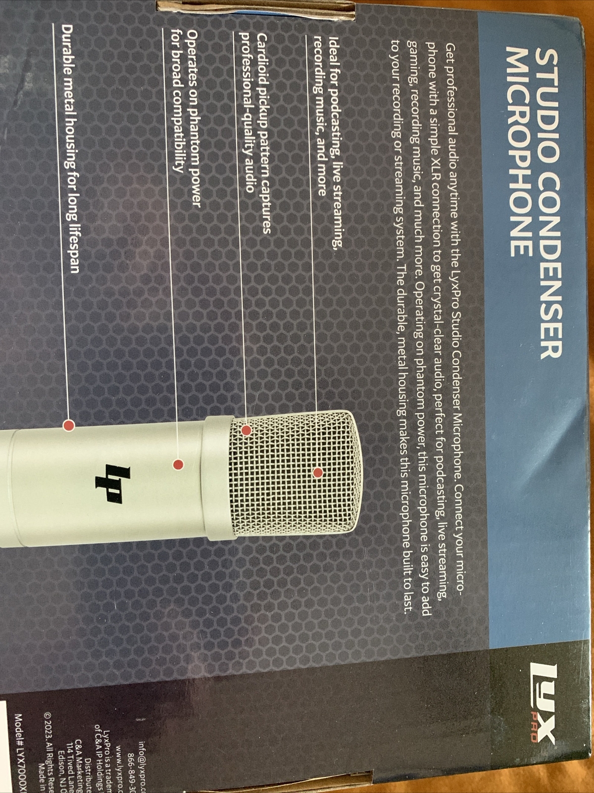 Lyx Pro Studio Condenser Microphone-LYX7000XLR – NIB