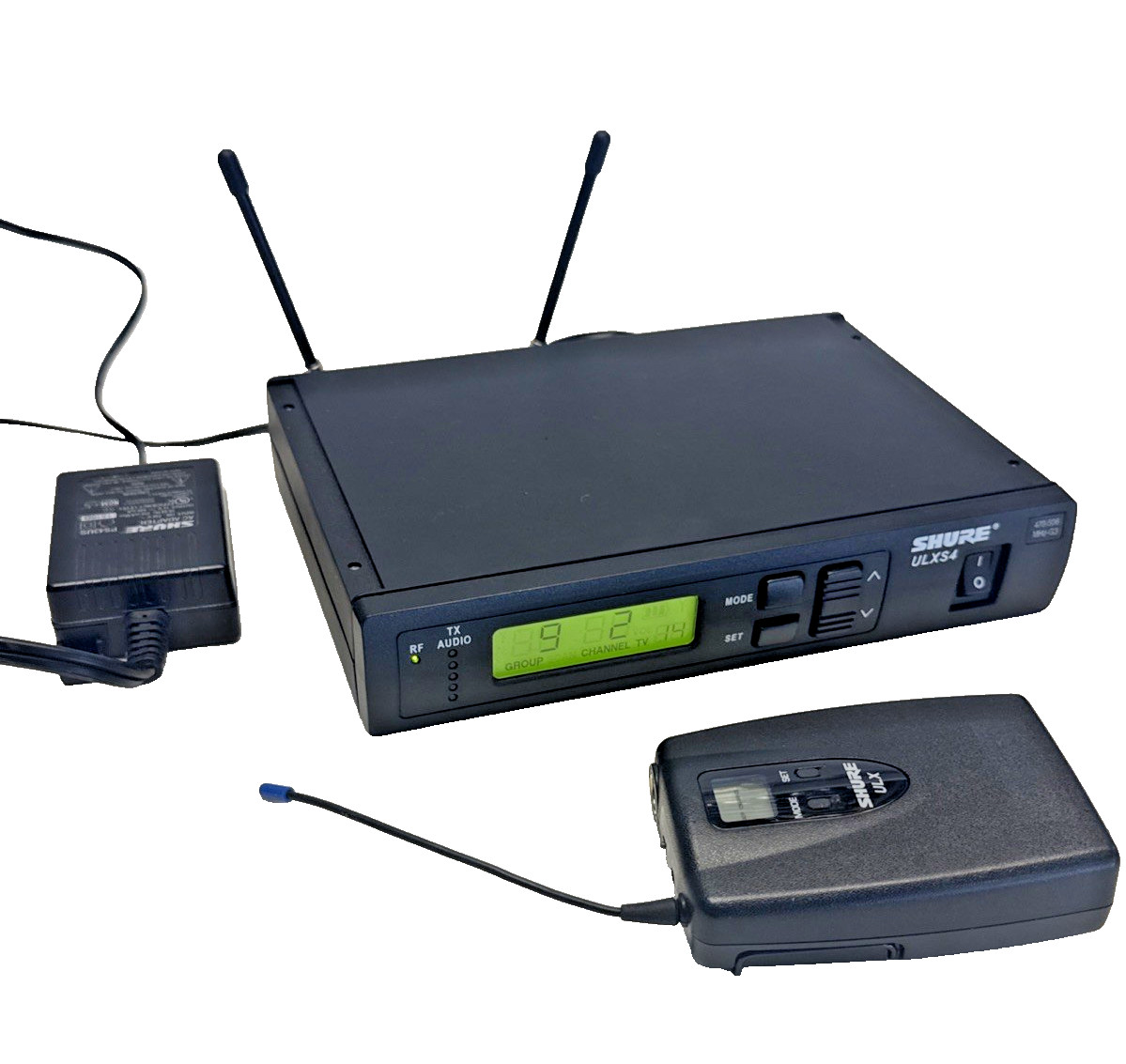 Shure ULXS4 G3 470-506MHz Microphone Wireless Receiver w/ULX1-G3 Transmitter +PS