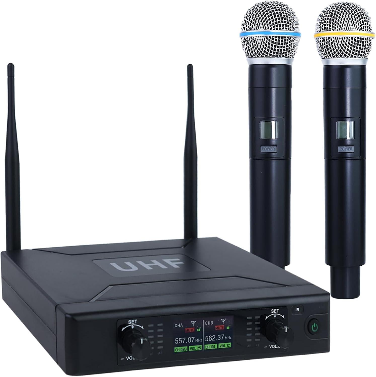 Wireless Microphone System, 328FT Long Range UHF Cordless Mic Set with Handheld