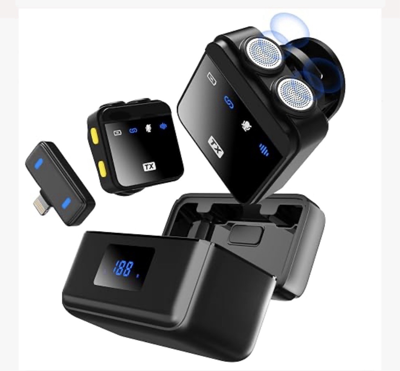 Anilivo Wireless Microphone for I Phone I Pad w/Lightning Mini Lapel Mic
