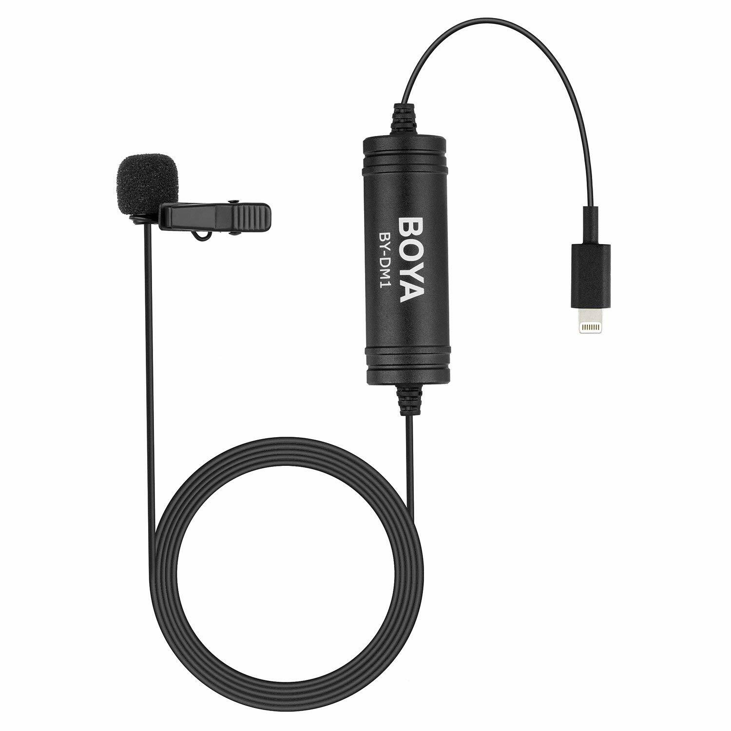 BOYA Lightning Lavalier Microphone Lapel Clip on Mic Microphone Apple iPhone XS