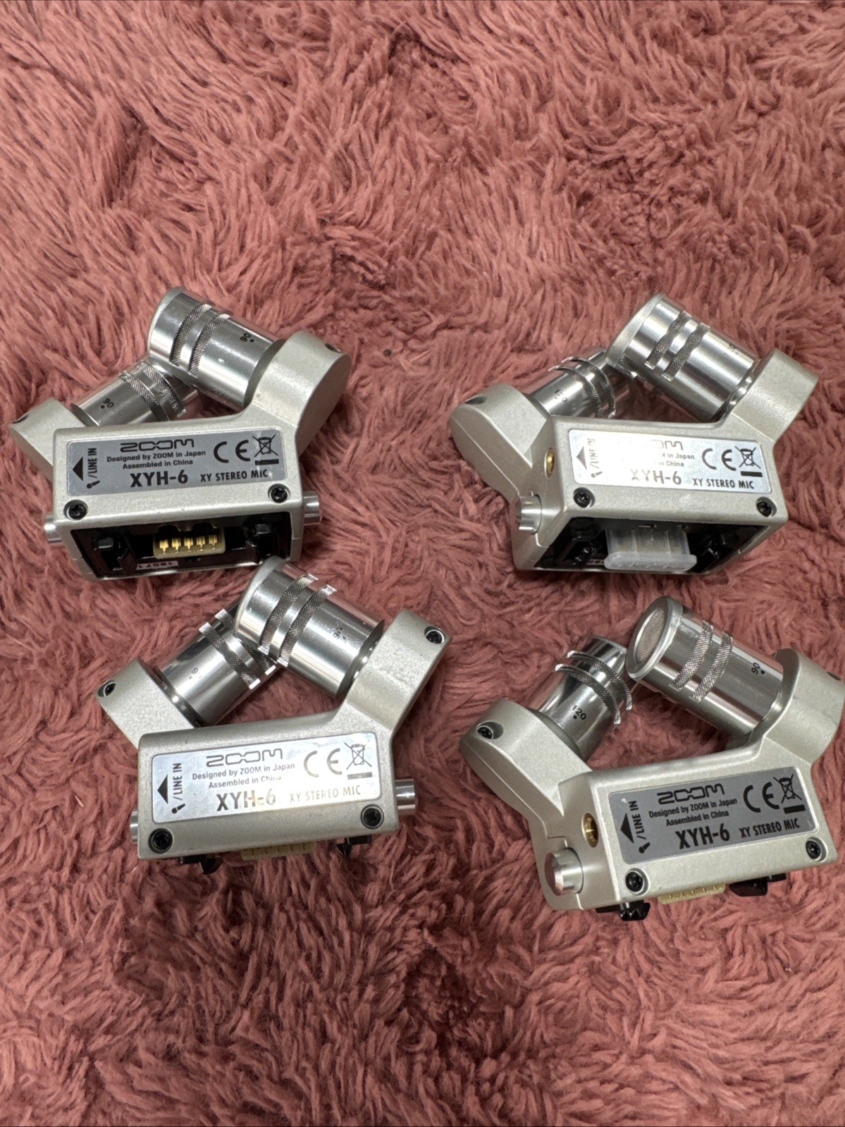 4-pack ZOOM XYH-6 Silver Interchangeable X/Y Stereo Microphone Capsule for Zoom