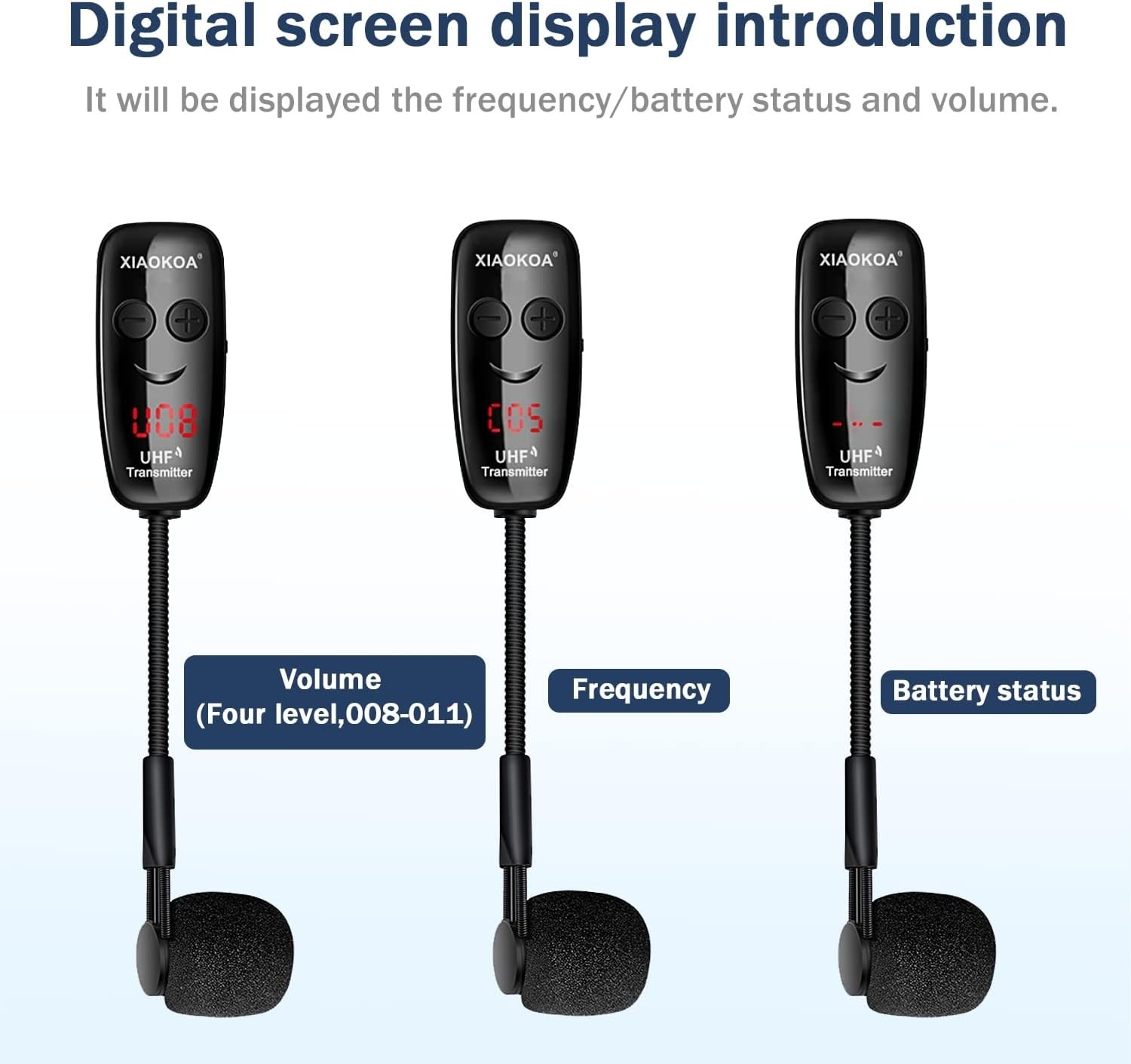 Rechargeable Wireless Mic with Digital Display for Brass Instruments Performance