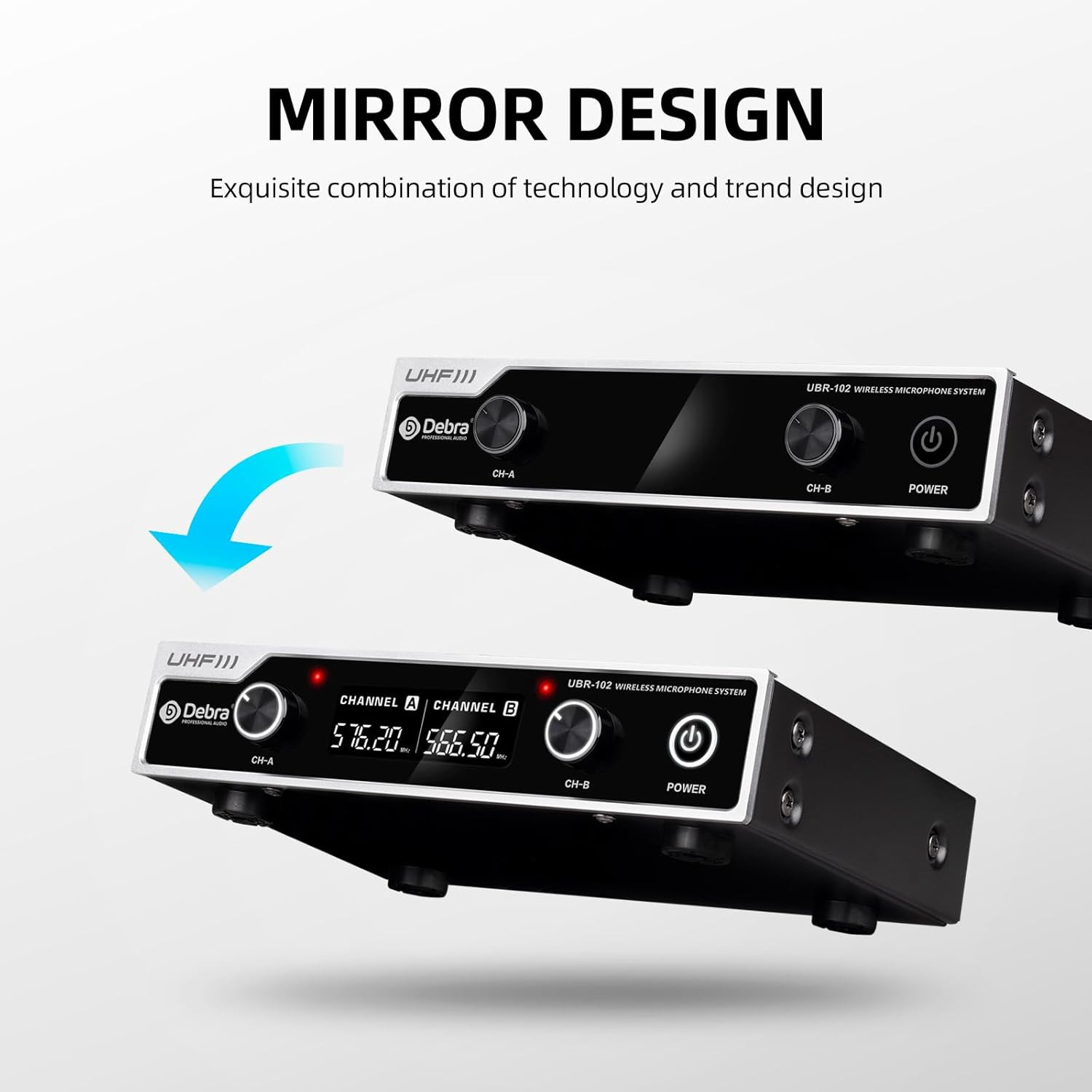 UHF Wireless Microphone System with Handheld & Lavalier Mics, 260ft Range