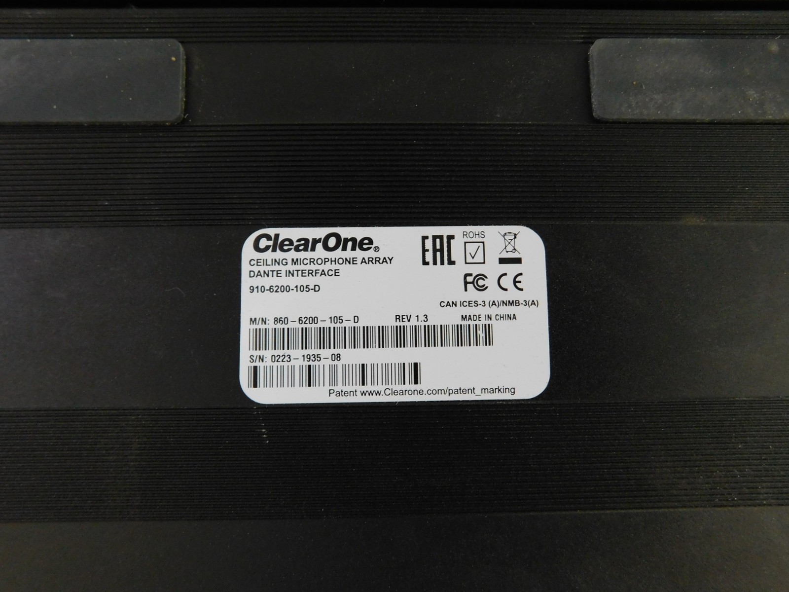 CLEARONE CEILING MIC ARRAY DANTE INTERFACE 910-6200-105-D (PQY119)