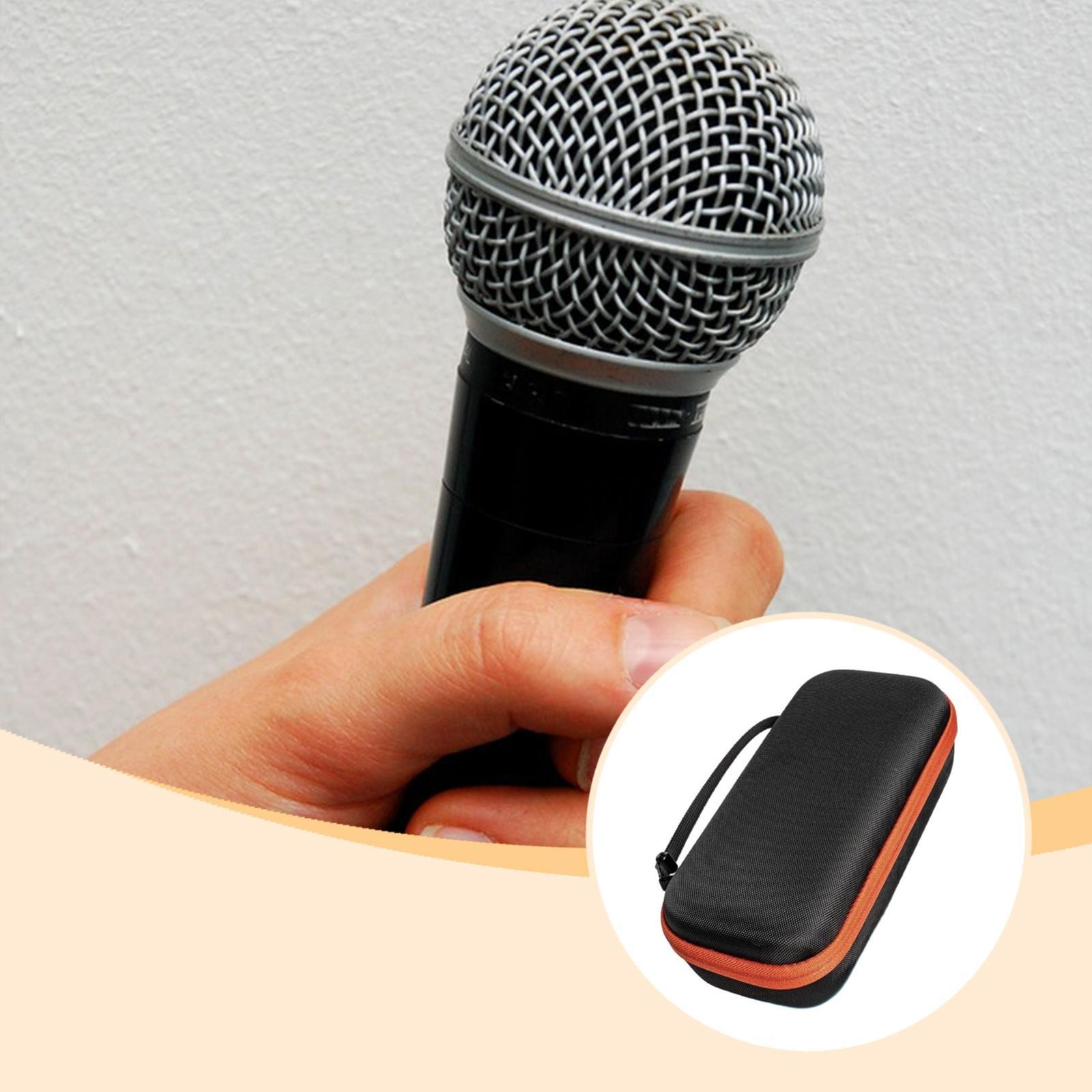 Cordless Double Microphone Carrying Case with Smooth Zipper EVA Storage Box