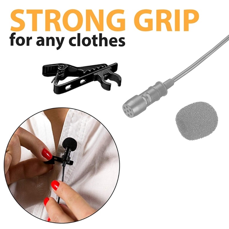 Universal Mic Metal Clip Protable Lavalier Microphone Clip Lapel / Collar Clamp