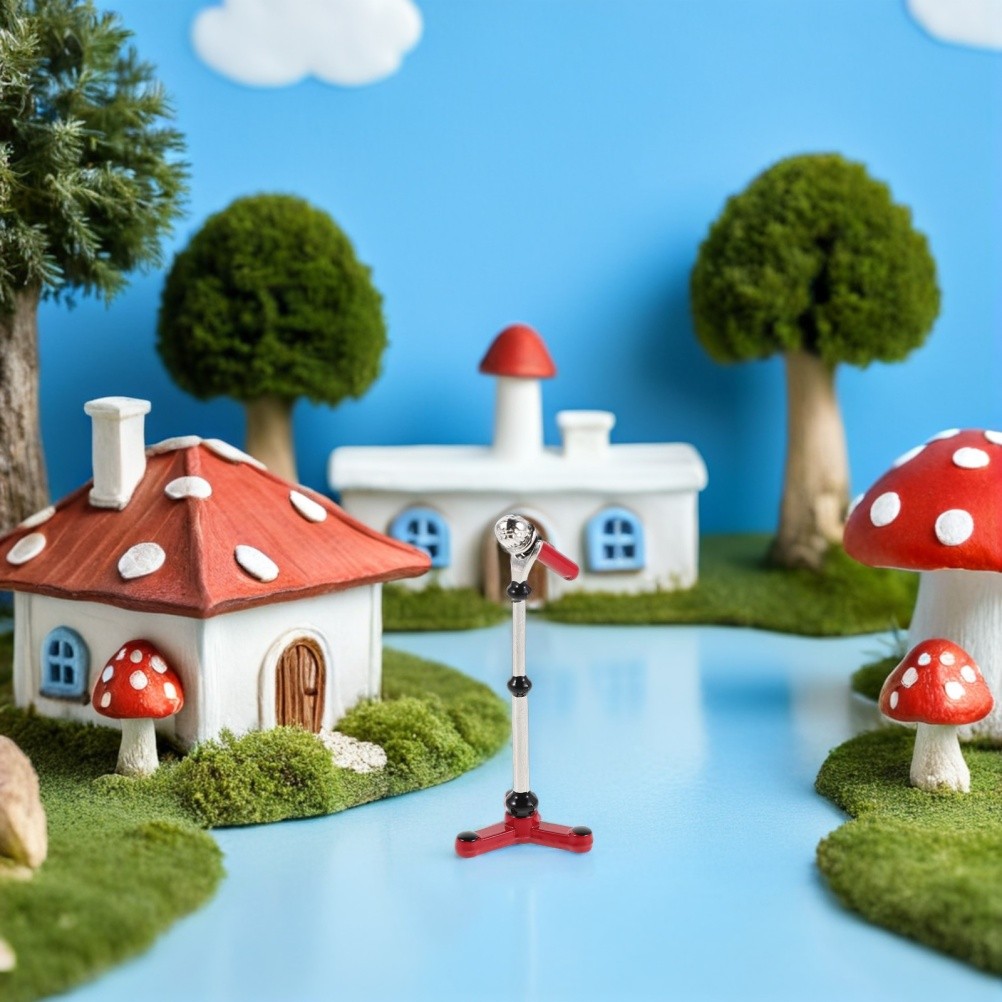4Pcs Mini Mic Toys Metal Realistic Microphone Props for Dollhouse Decoration