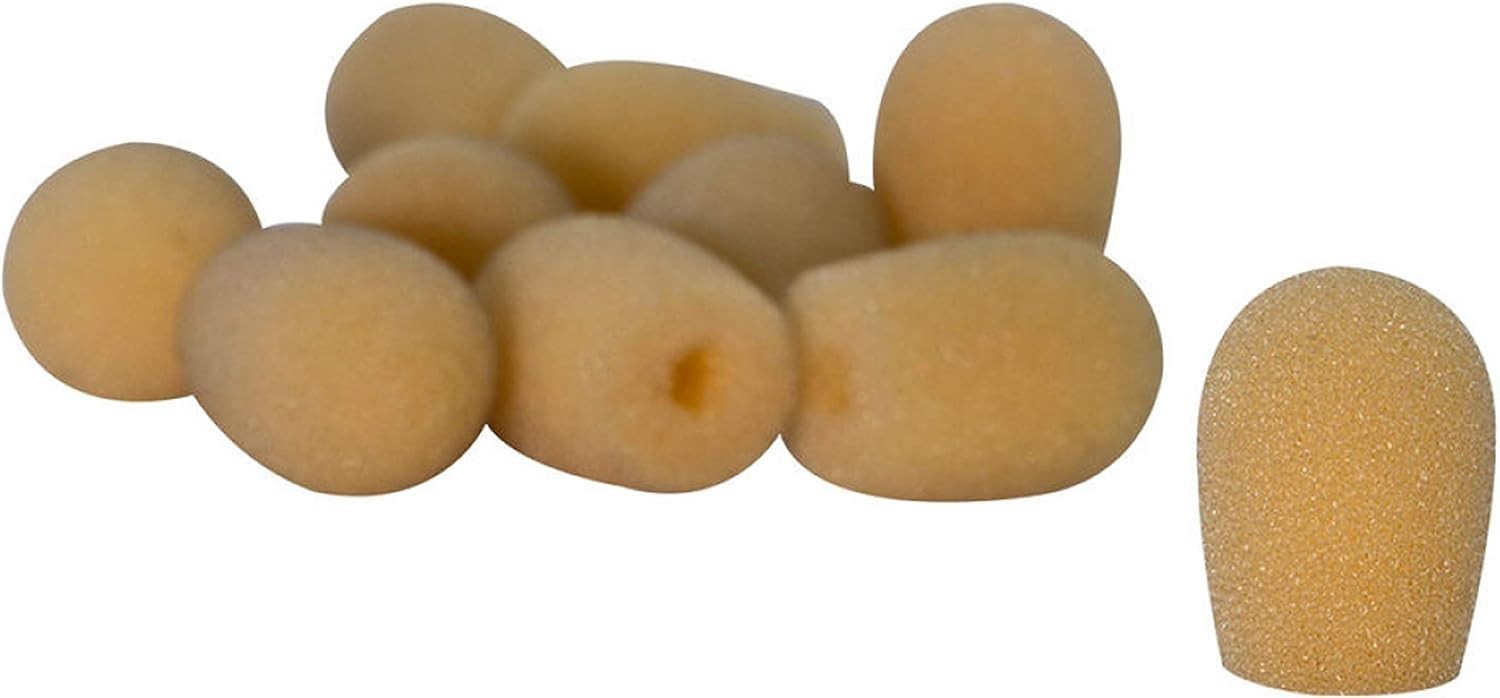 Tan Windscreens for Headset Mics, 10-Pack