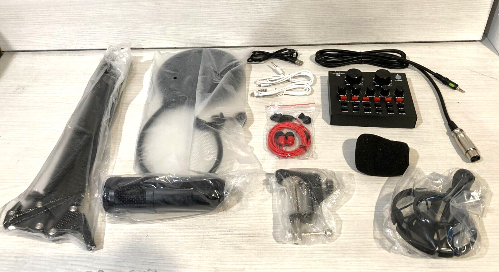 Professional Condenser Microphone Black Bundle One Pack ALPOWL BM800TZ