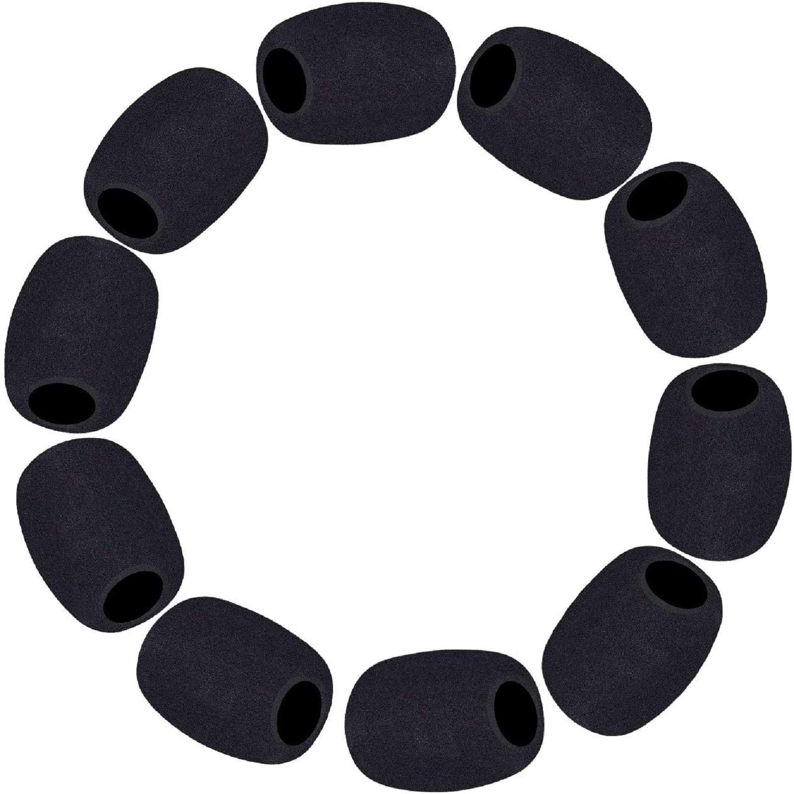 Phinus 10 Pack Lapel Microphone Windscreen, Headset Small, Black