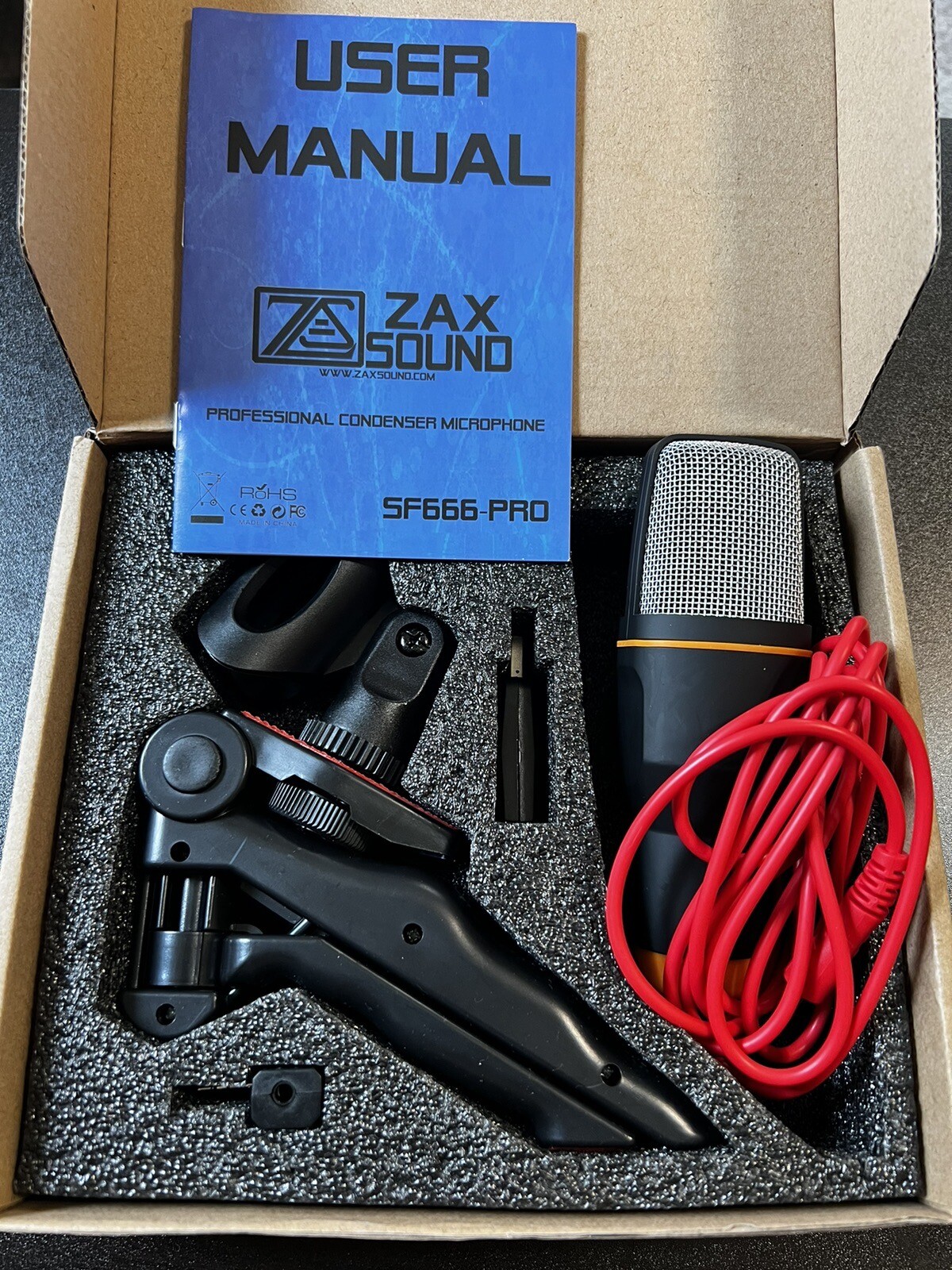 Professional Condenser Microphone With Tripod Zax Sound SF666PRO/ U