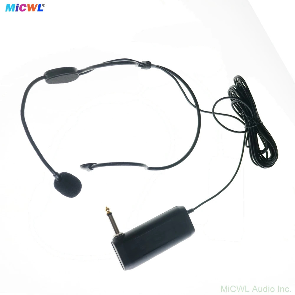 High Quality Headworn Condenser Microphone 6.5mm Plug with AA Battery Adapter