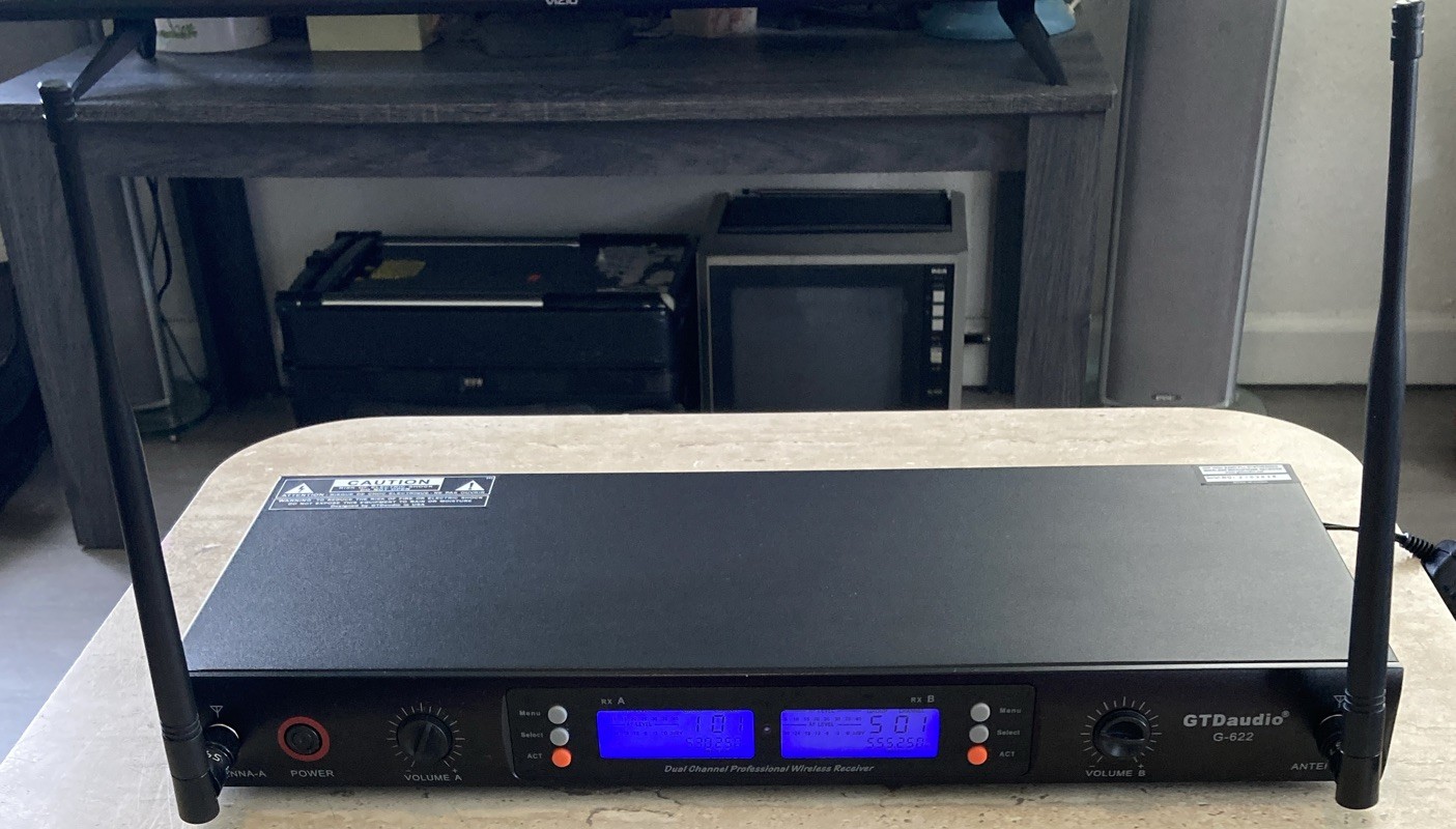 GTD Audio G-622 Dual Channel Wireless Microphone Receiver With Power Cord