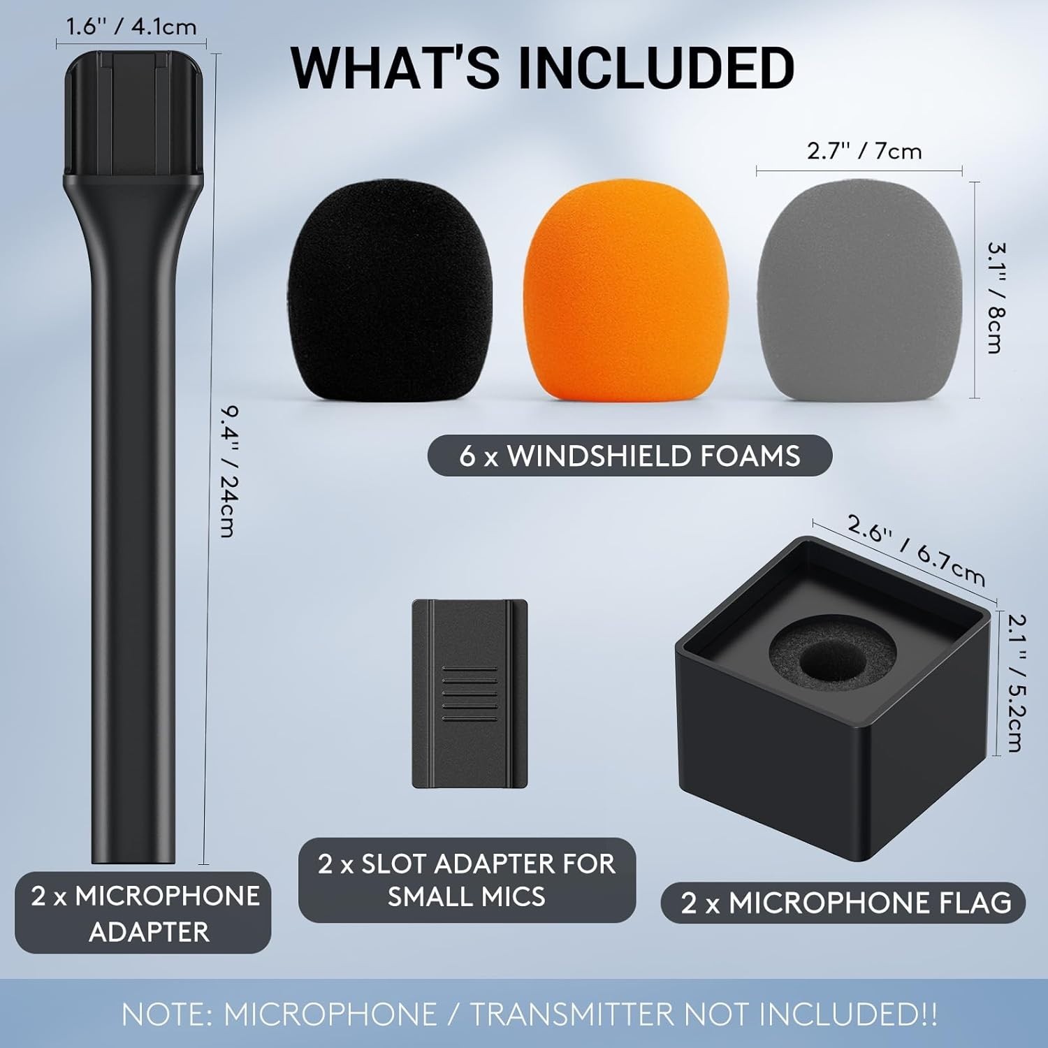2-Pack Handheld Adaptor for Lavalier Mic – Windproof Foam