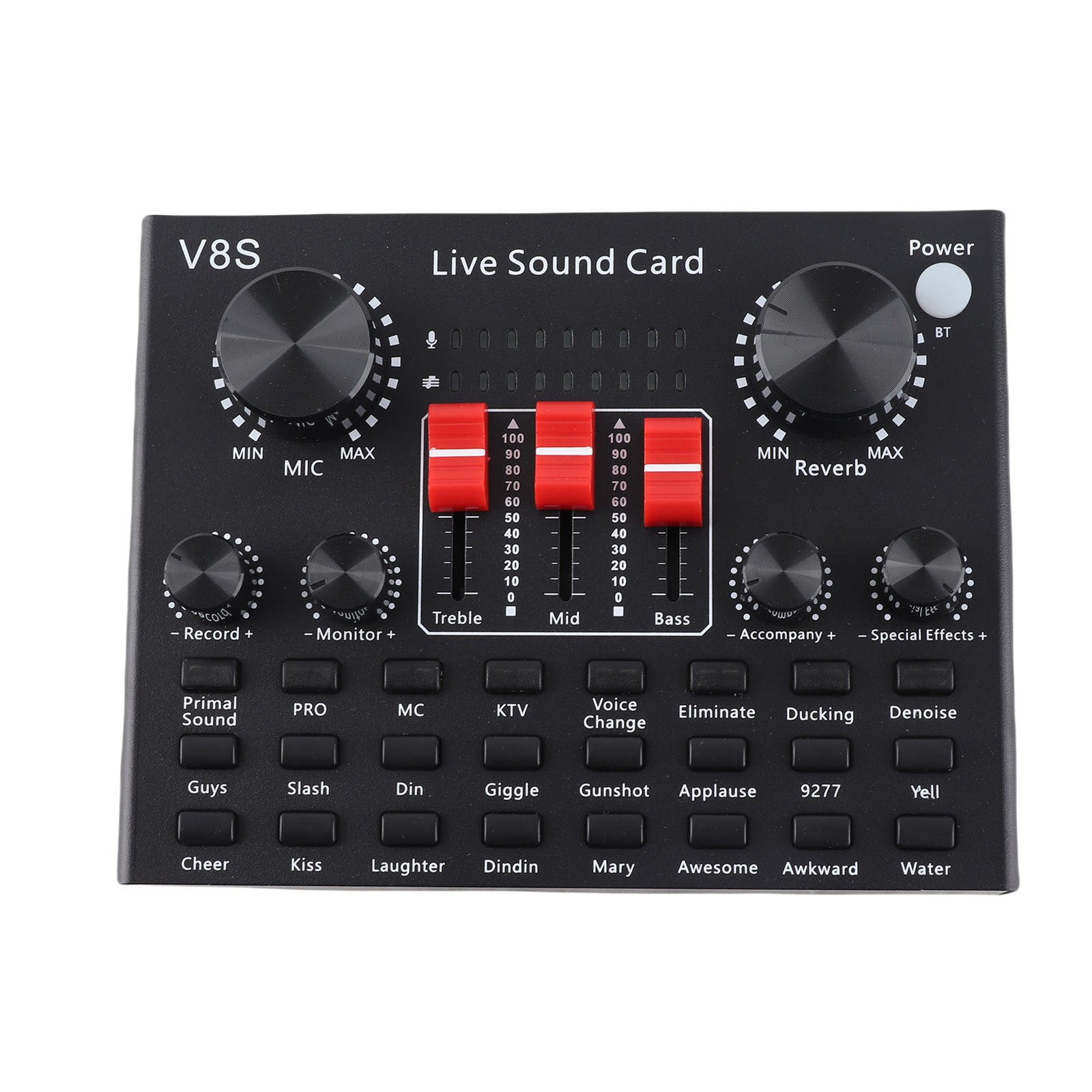 Live Sound Card Set Condenser Microphone Kit 16 Sound Effects With Rotating