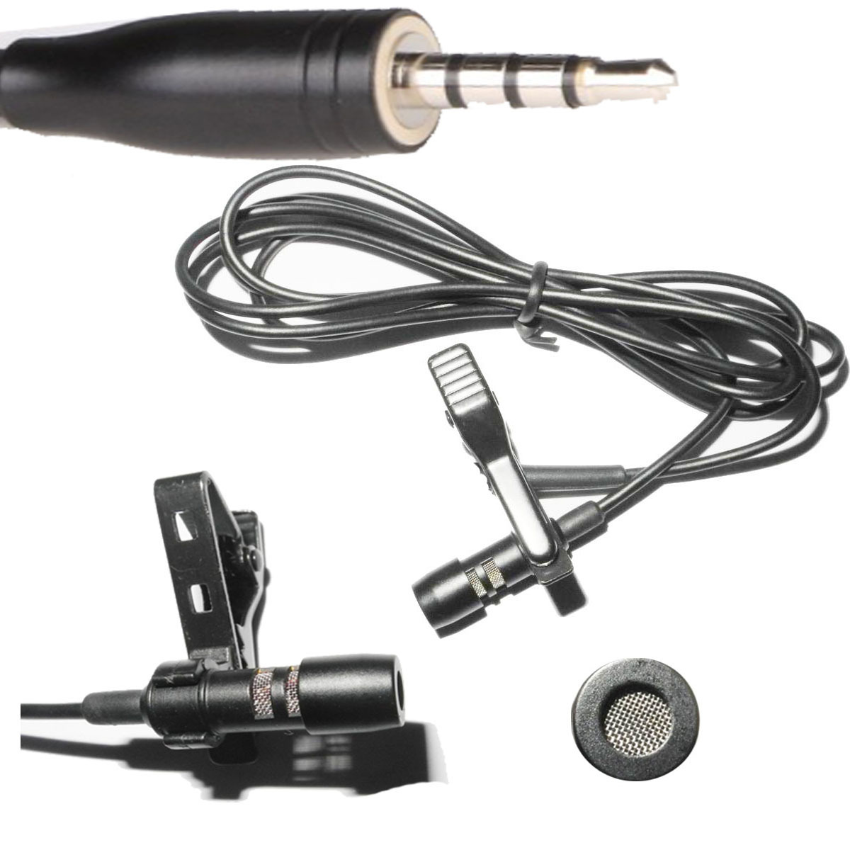 External Lavalier Tie Clip Microphone For Mobile Phone TRRS 3.5mm