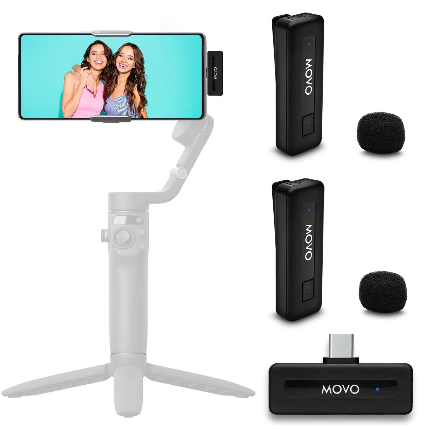 Movo Wireless Mini UC Duo Wireless Microphone for Android – Ultracompact —–
