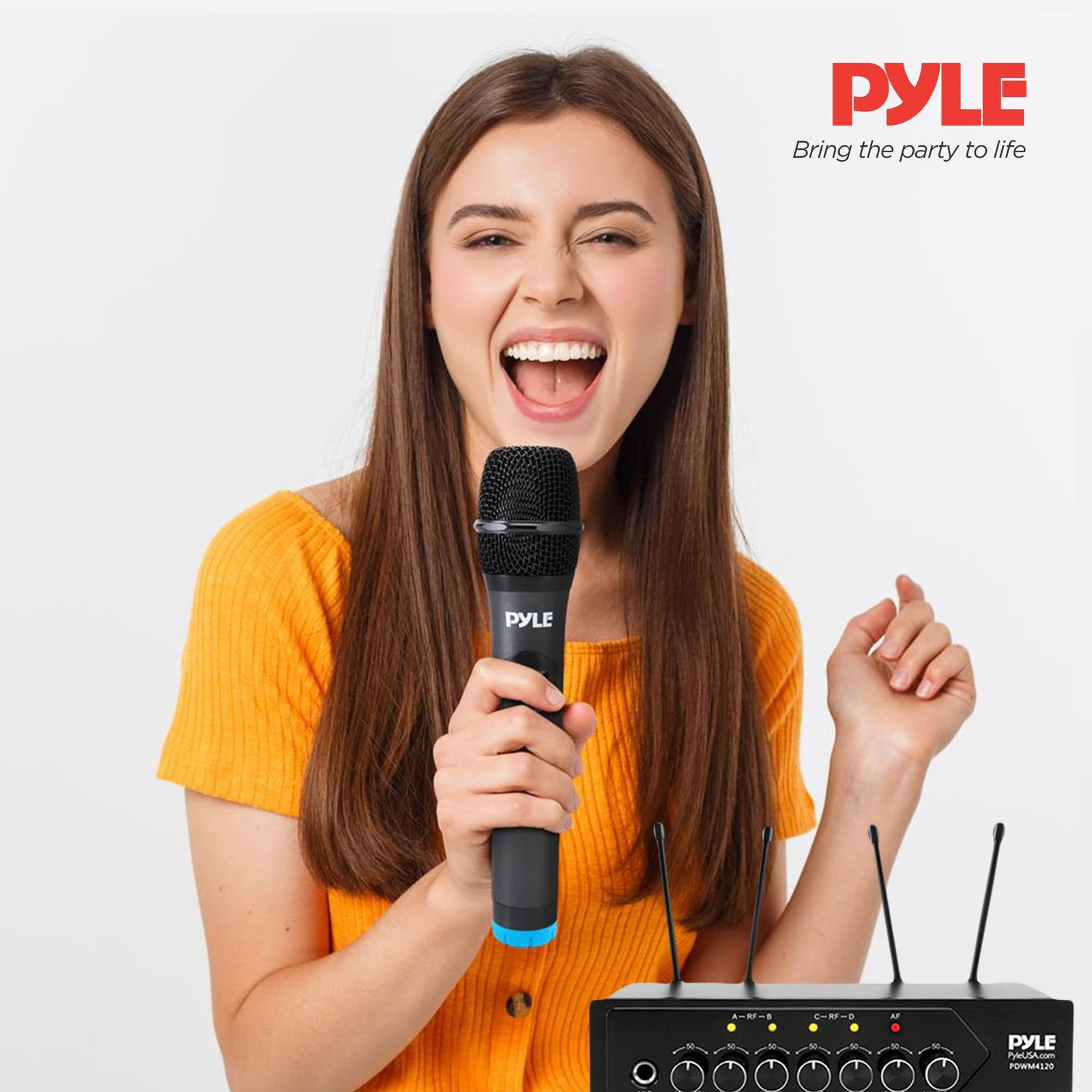Pyle Wireless Microphones, Professional UHF Dual Microphones One Size, Black