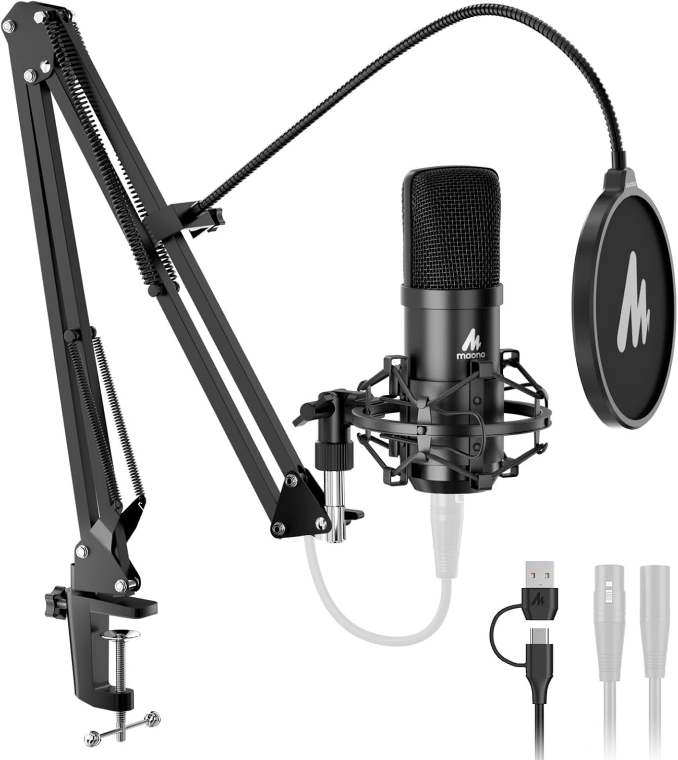 A04 Gen2 XLR/USB Condenser Microphone Kit for PC Podcast Recording | 192kHz/2…
