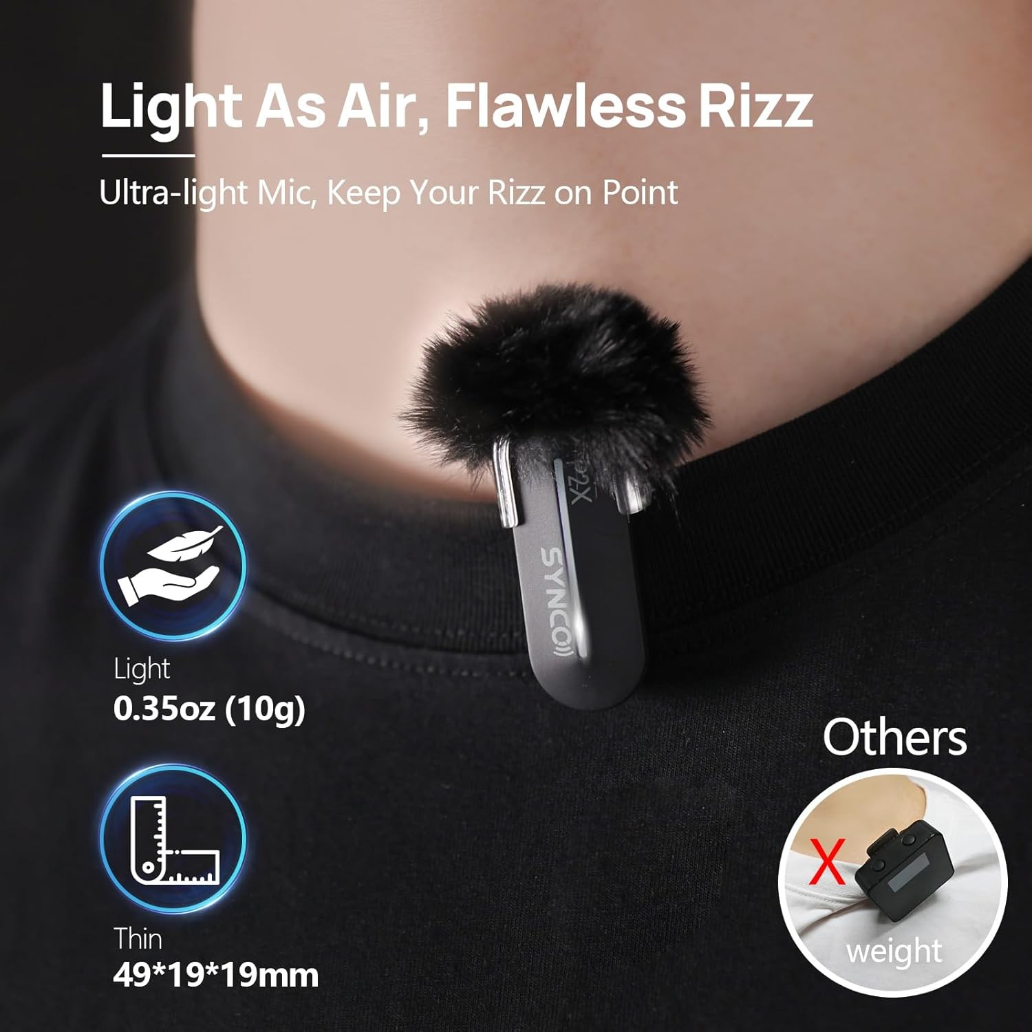 128 PC/PACK SYNCO Wireless Lavalier Microphone for iPhone Tiktok YouTube Vlog