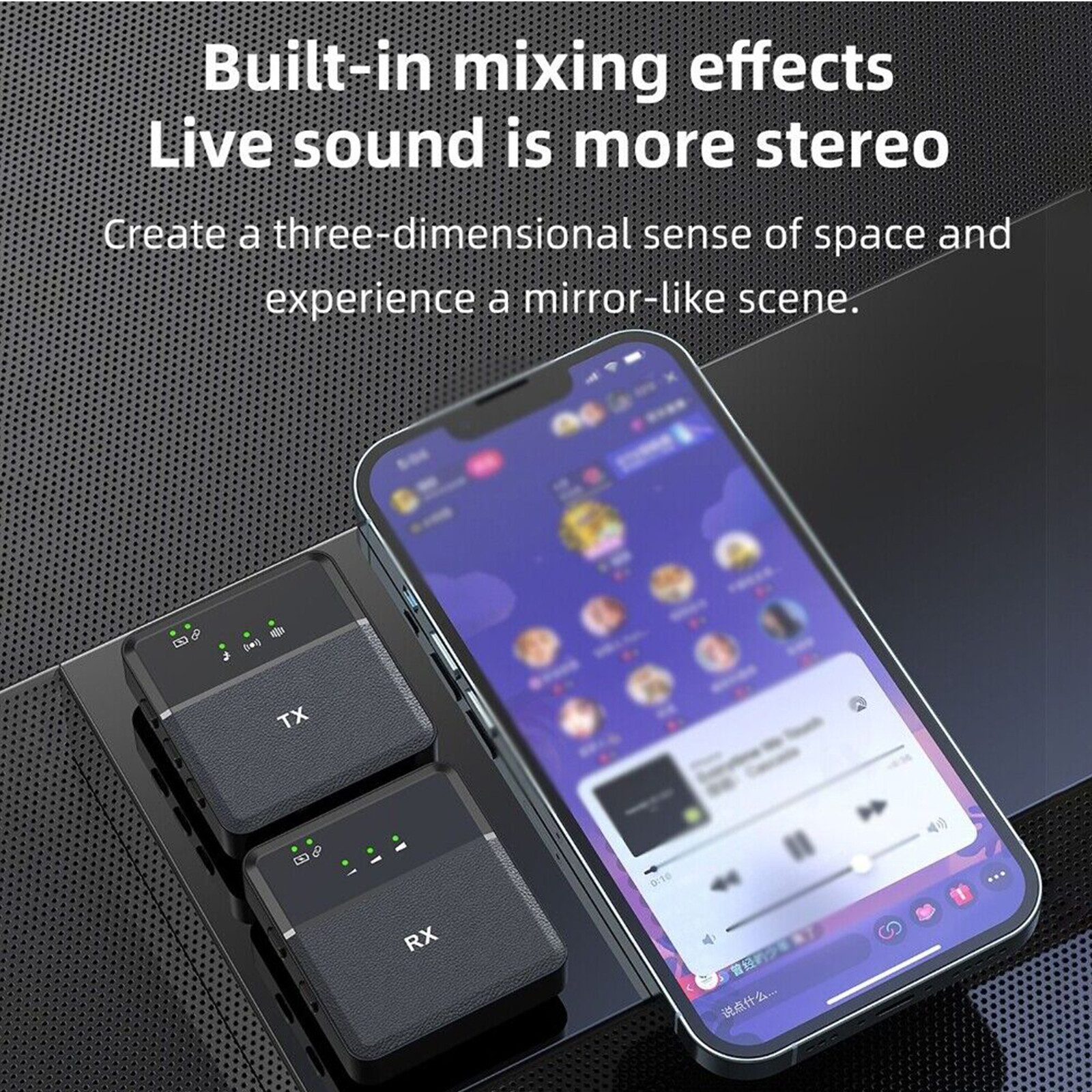 Two-Way Wireless Audio 2.4G Microphone bluetooth Recording Lapel Mic