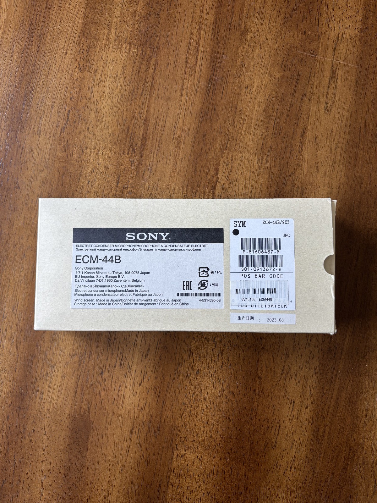 Sony ECM-44B Electret Condenser Omnidirectional Lavalier Microphone