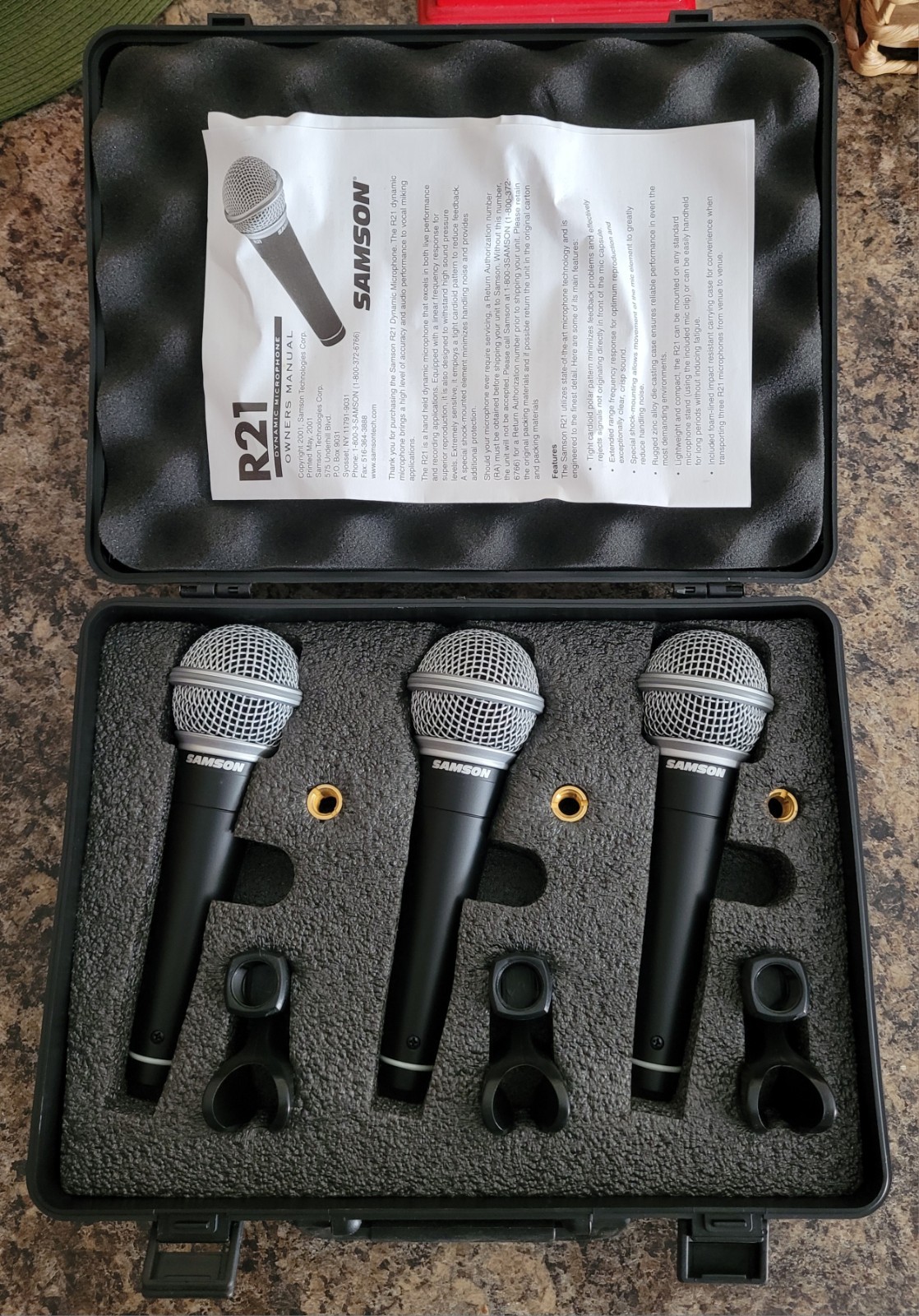 Samson R21 Dynamic Vocal Microphone 3pack NEW!!