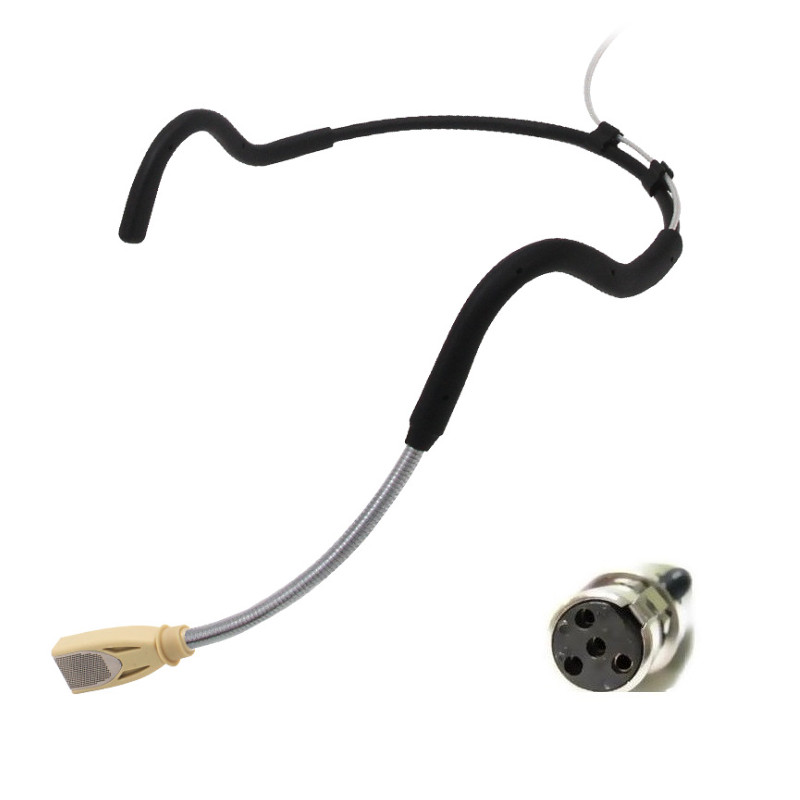 Headset Condenser Microphone for Shure Wireless with Omnidirectional Polar ta4f