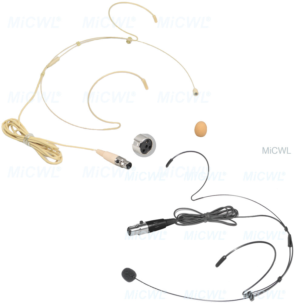 Beige Black Headset Microphone for Shure BLX SVX ULX SLX UR4D UR4S PGX QLX UR