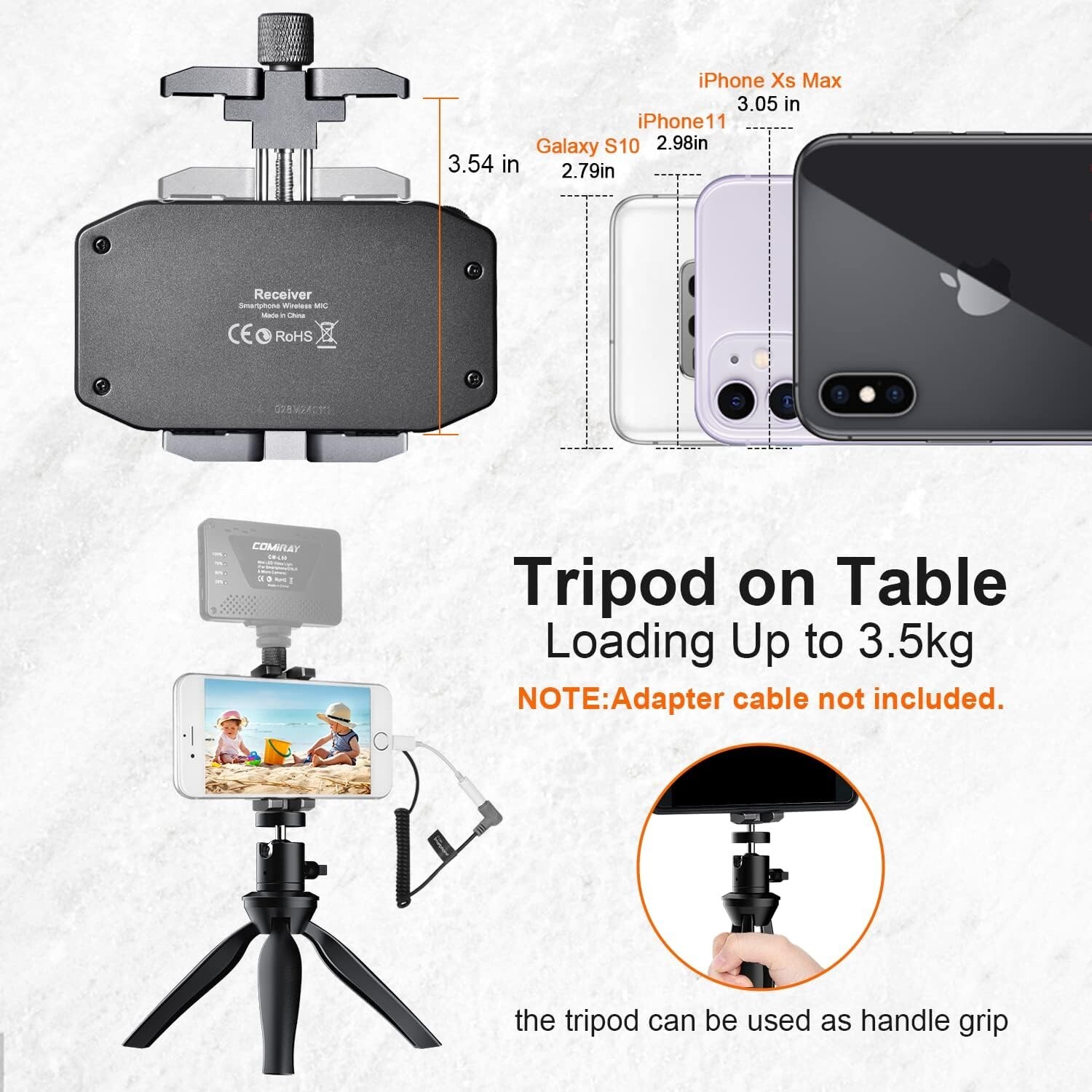 Wireless Microphone for Smartphone, Handheld Microphone for iPhone/Android Ph…