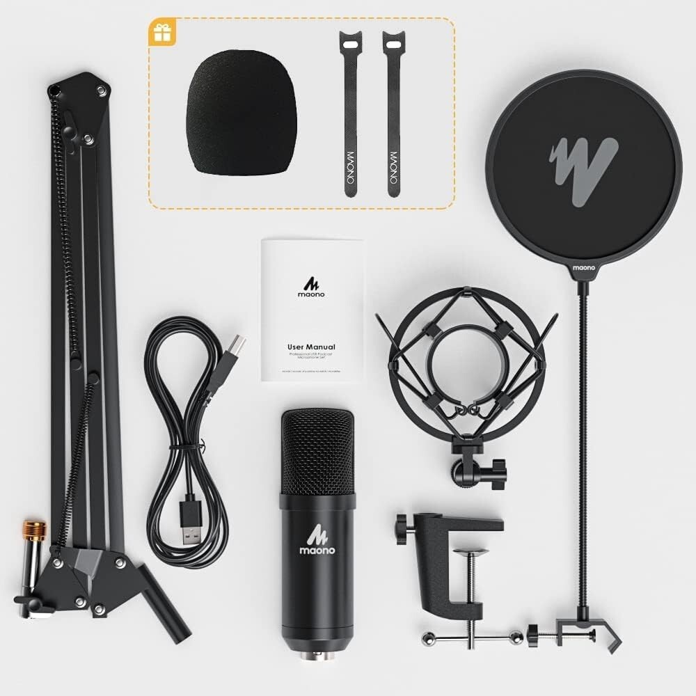 Professional-Grade USB Microphone – 192KHZ/24Bit – Plug & Play – Versatile