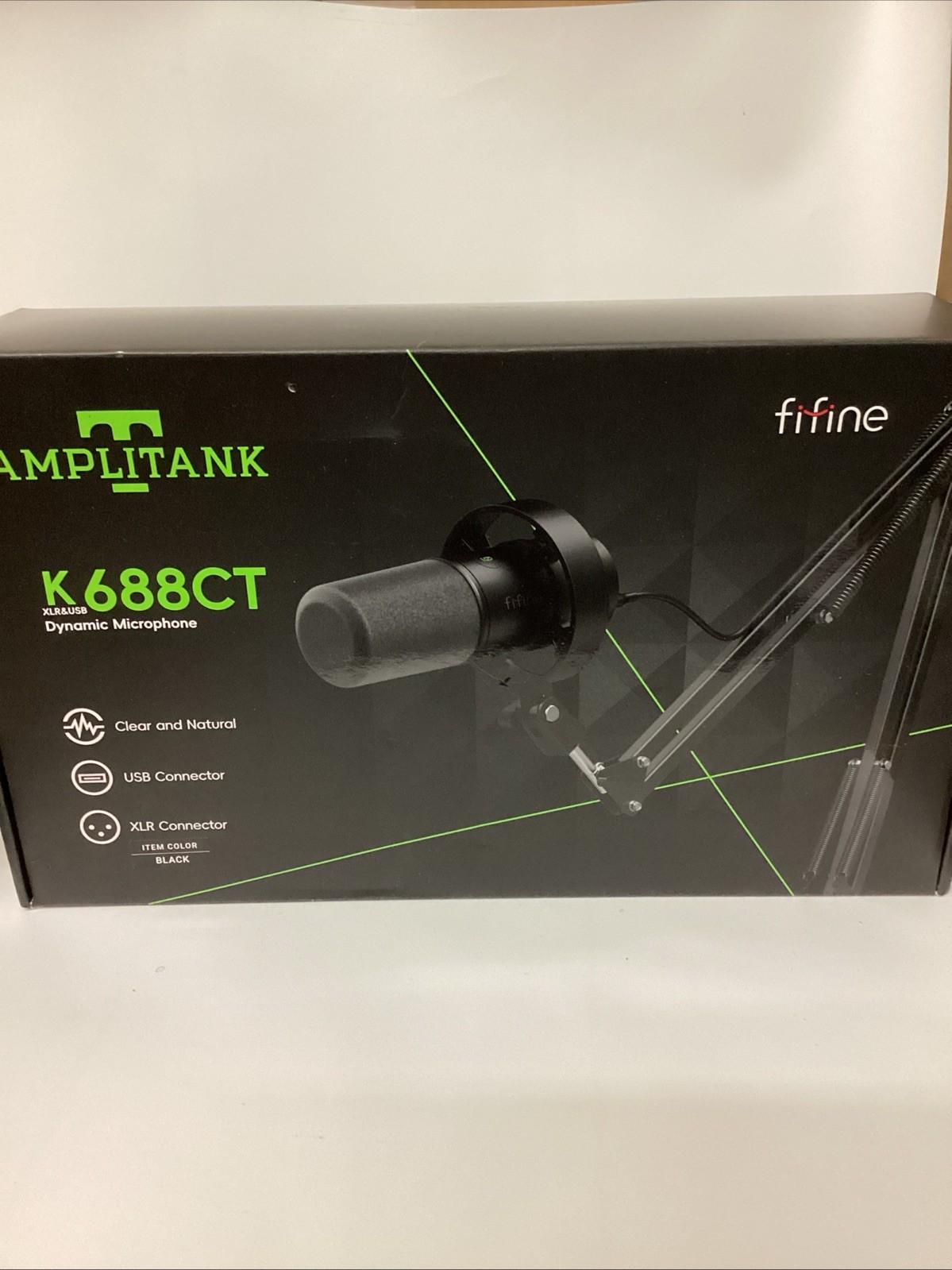 Fifine K688CT AmpliTank Dynamic USB XLR Microphone Kit with BoomArm
