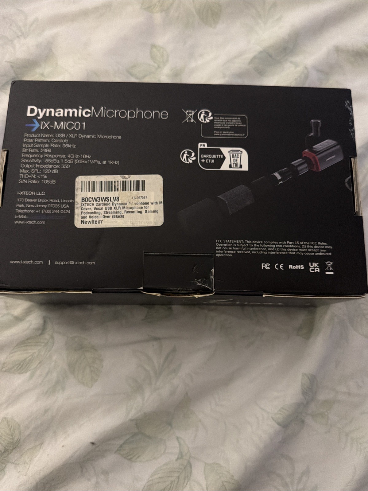 ixtech Cardioid Dynamic Microphone with Mic Cover, Vocal USB XLR Microphone