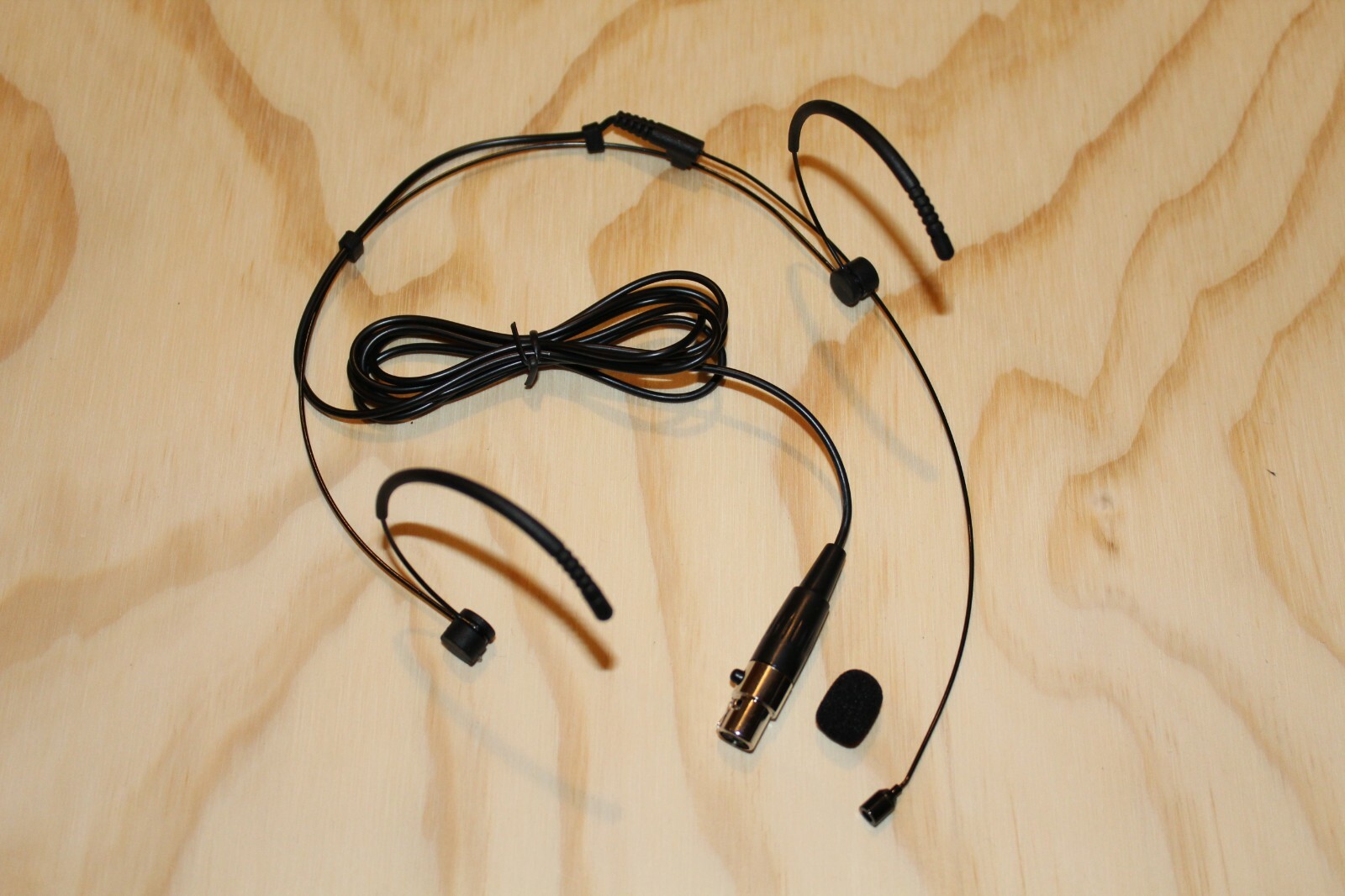 Black Double Earhook Headset Mic for Shure Wireless w/TA4F 4pin mini XLR *NEW*