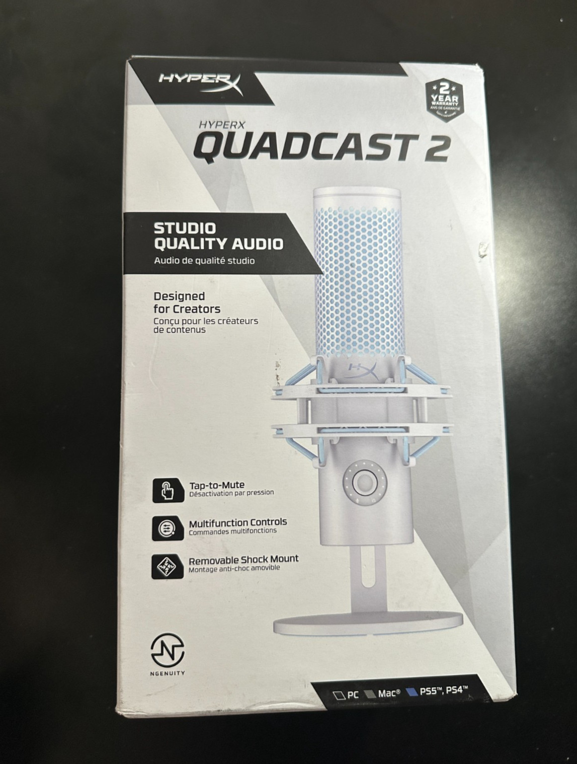 NEW HyperX Quadcast 2 USB Gaming Microphone Studio Quality | Frost (AN1D9AA)