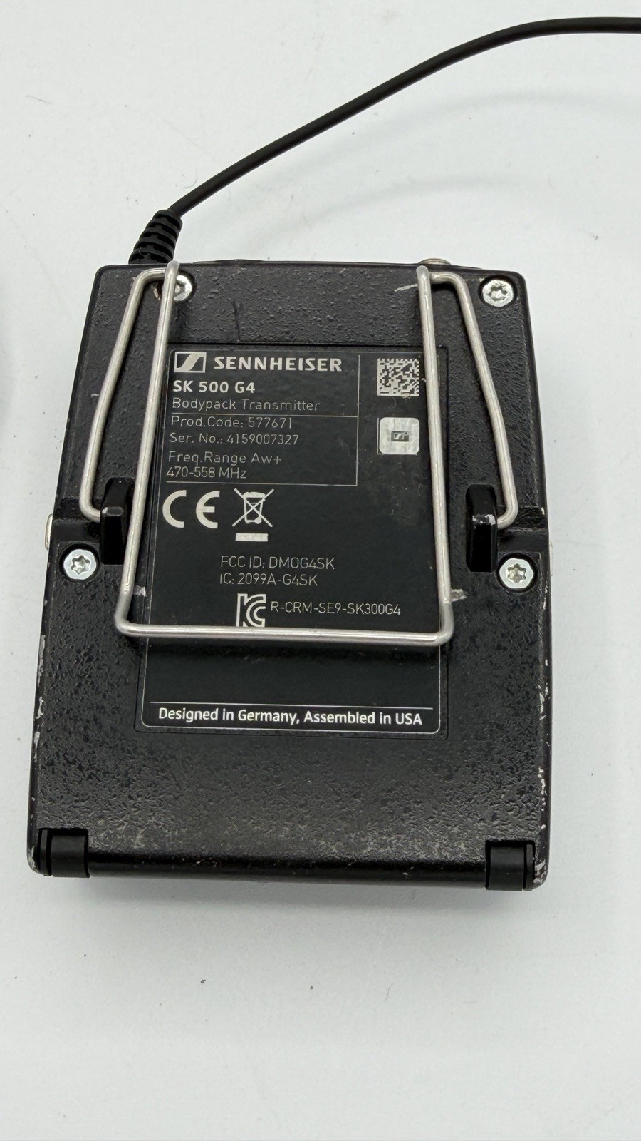 Sennheiser SK 500 G4 Bodypack Transmitter 470-588 MHz + ME 2-II Lav Mic