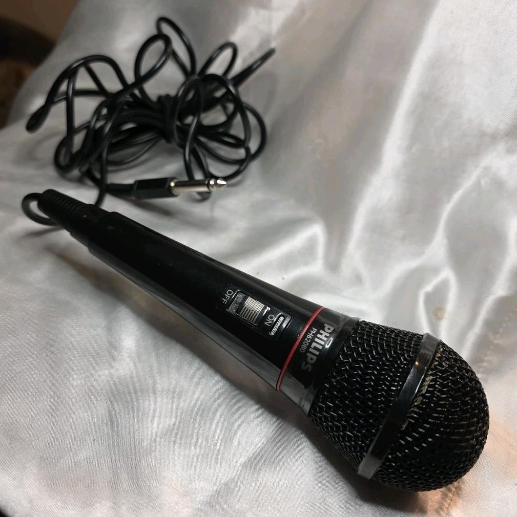 Z5) Philips PH62080 Dynamic Vocal Microphone with 8″ Cable Karaoke Mic