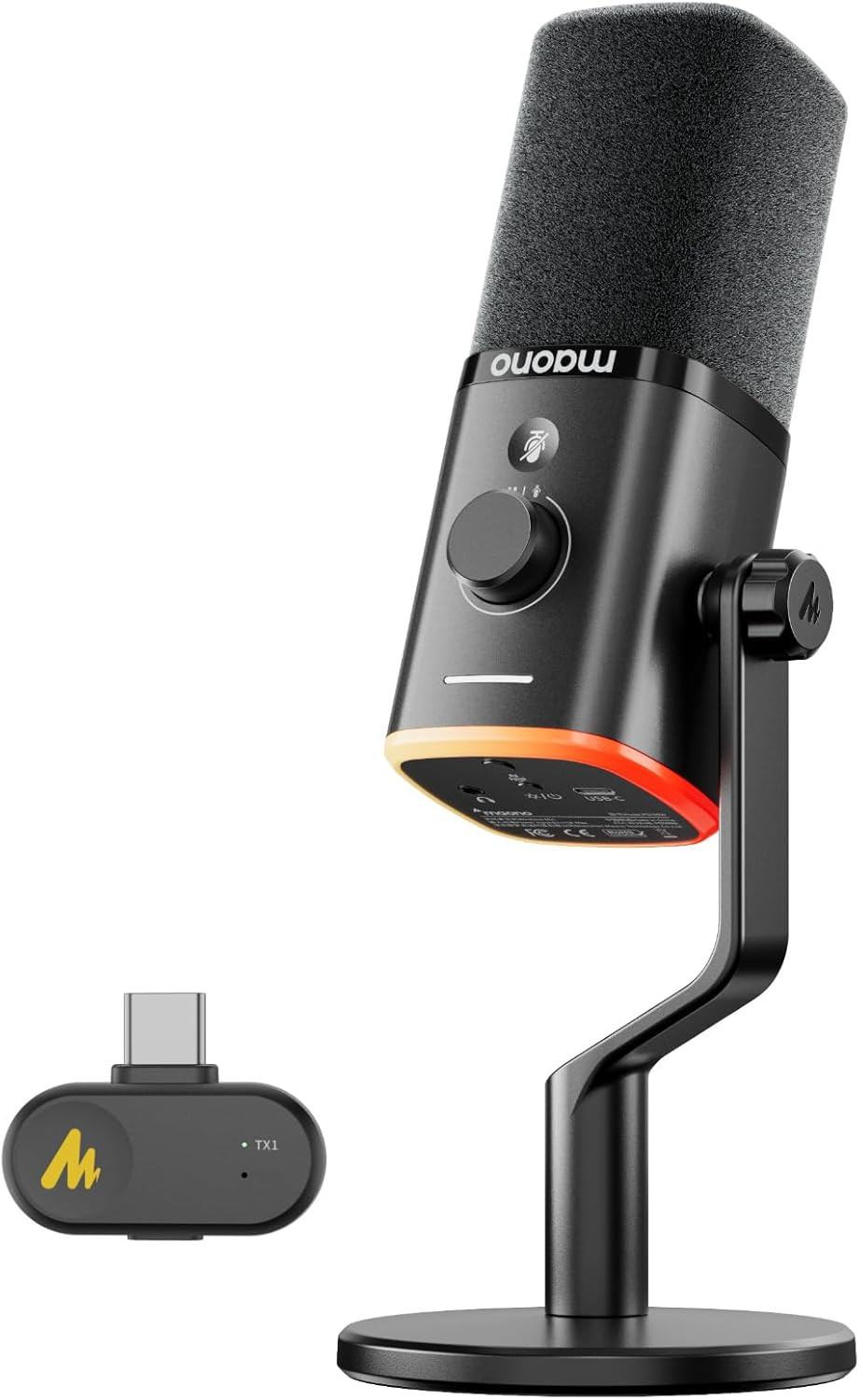 PD100W USB Wireless Microphone for PC, Gaming Streaming Dynamic Mic with One-Cli