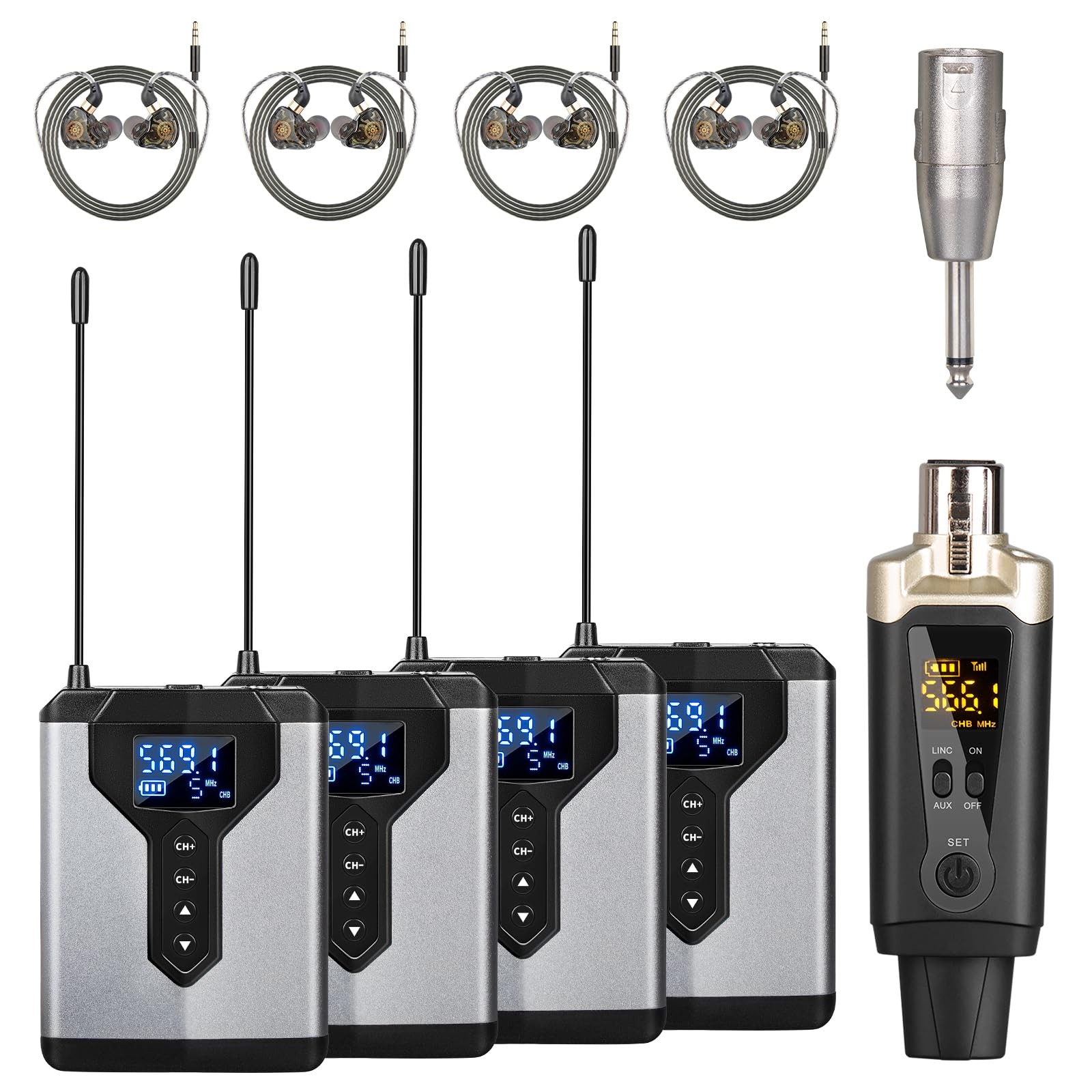 Depusheng T92 Wireless in Ear Monitor System with Transmitter Clip on Receive…