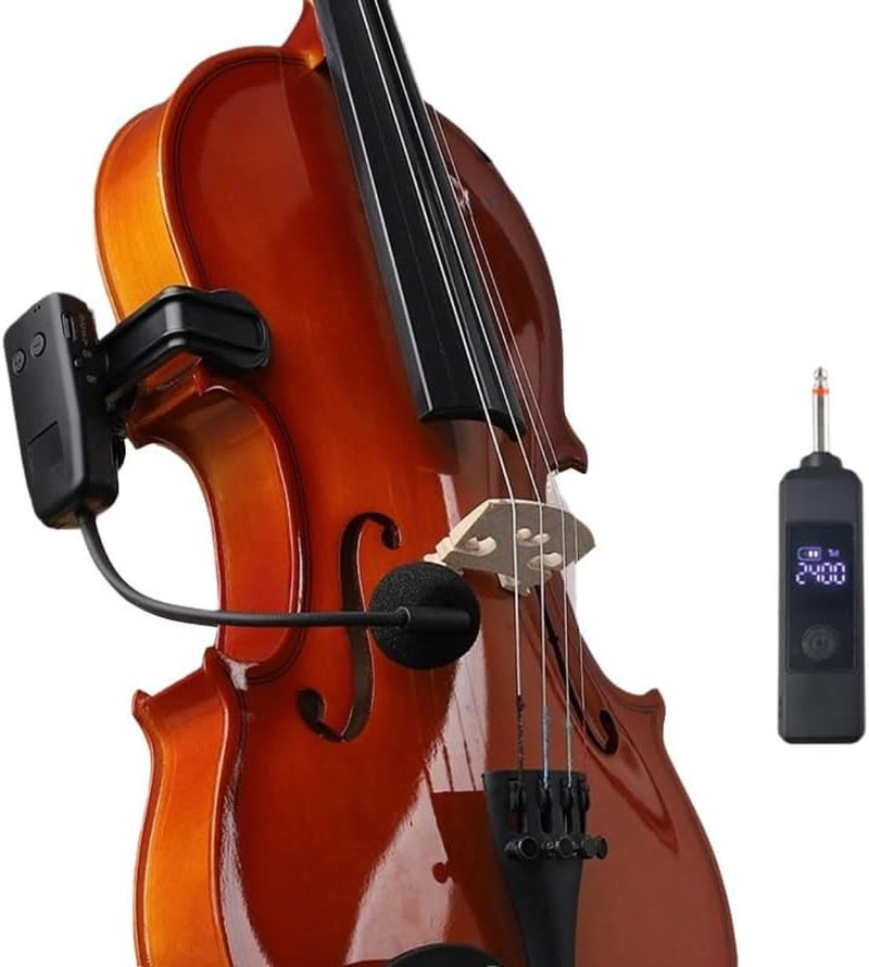 Professional Wireless Violin Microphone, Violin Pickup Clip-on Instrument Microp