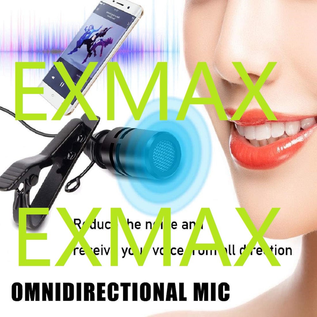 EXMAX® lavalier Lapel 1/8”(3.5mm) Jack Microphone for Voice Amplifier,Speakers