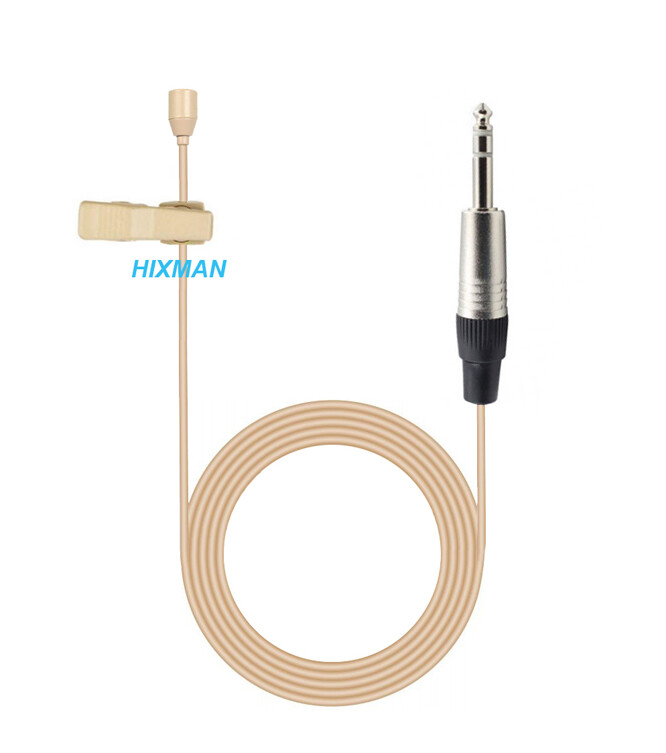 HIXMAN LM2-L6 Lavalier Laple Mic For LINE6 Wireless Transmitter 6.35mm TRS Beige