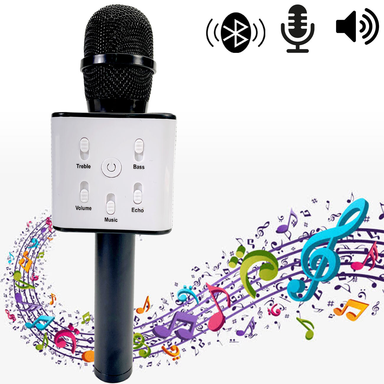 Wireless Bluetooth Karaoke Microphone Mic Speaker Fits All Smartphone Black #3