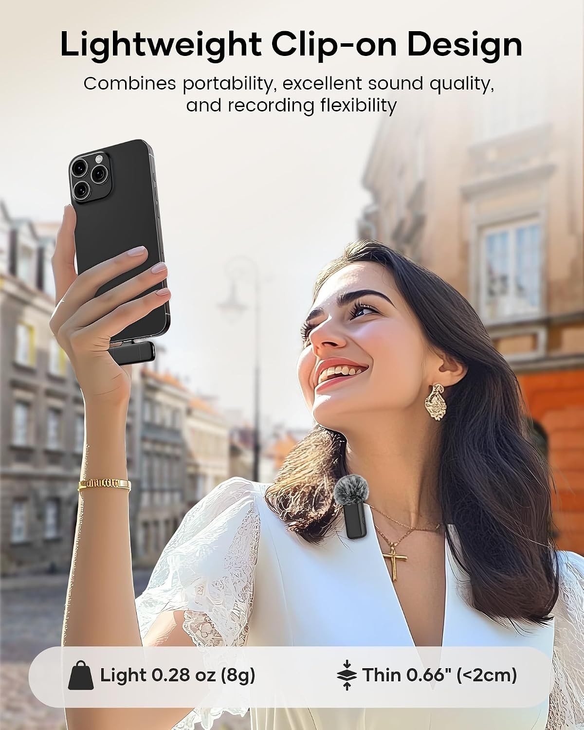 Long Battery Life Lapel Microphone for Content Creators