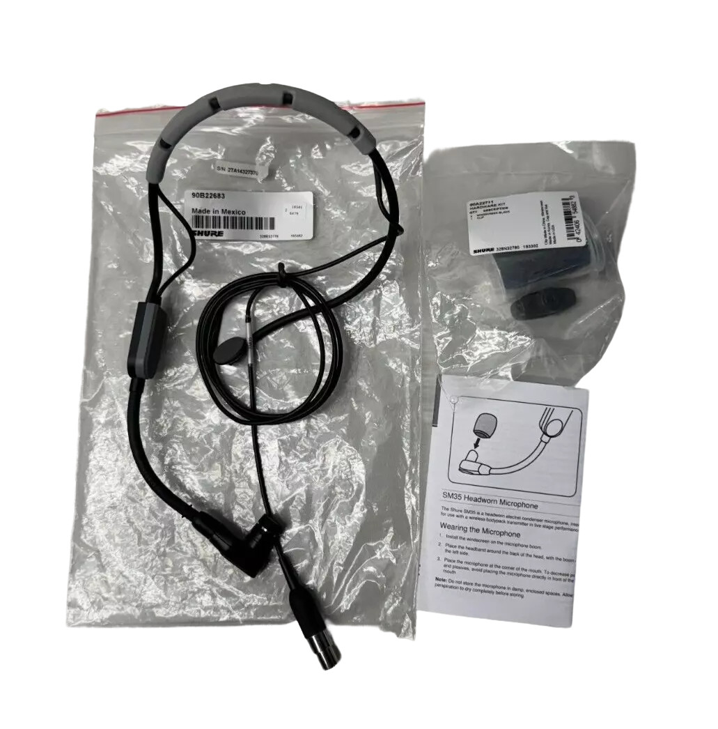 Shure SM35-TQG Headworn Microphone Cardioid Condenser TA4F Connector Wireless