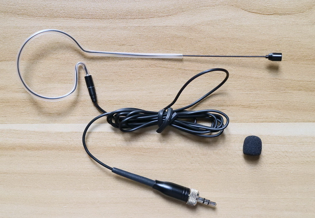 Single Ear Head Headset Mic Headworn Microphone For Sennheiser Wireless Black